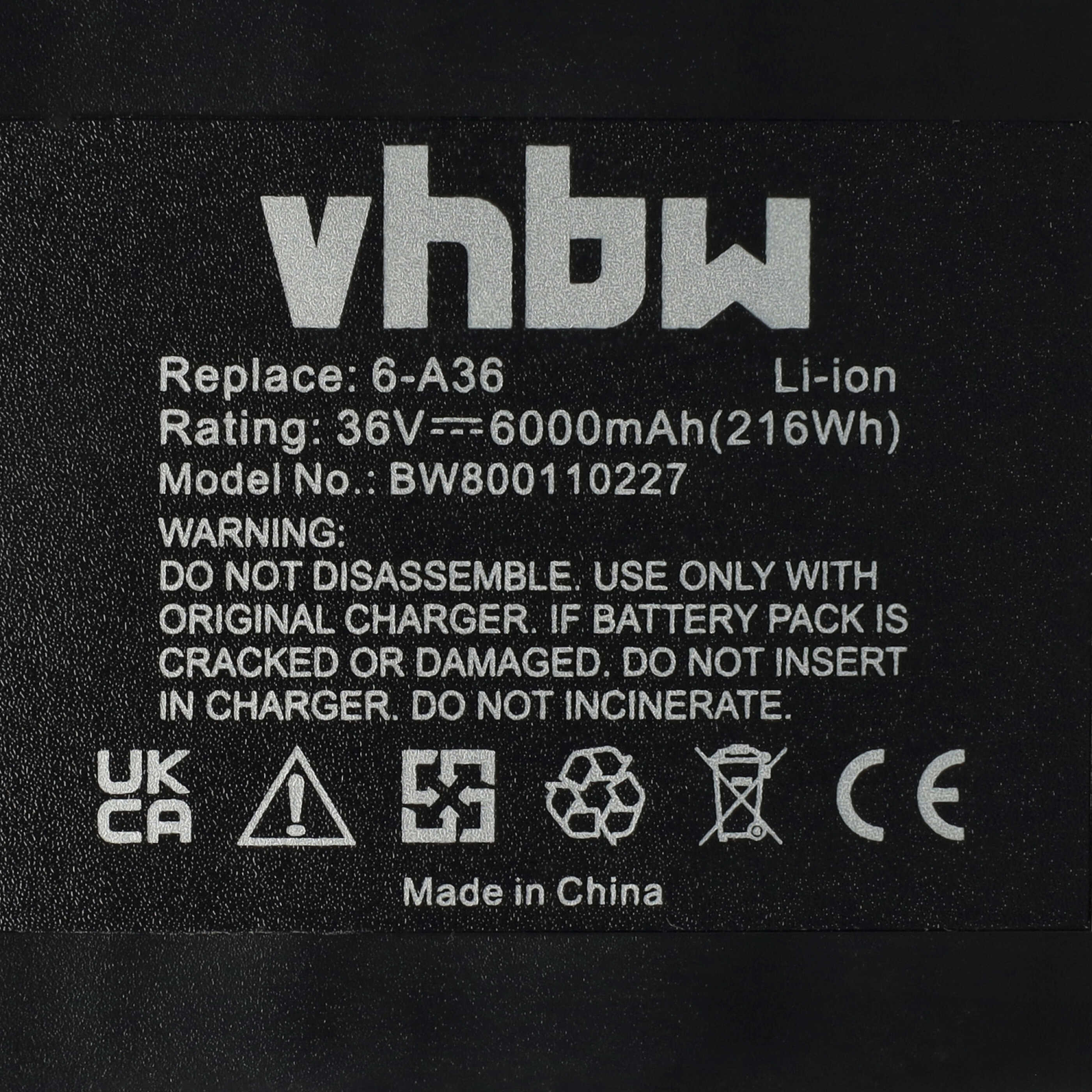 Batteria (3x pezzo) per attrezzo sostituisce Hilti 2203932, 418009, B36V, B36 - 6000 mAh, 36 V, Li-Ion