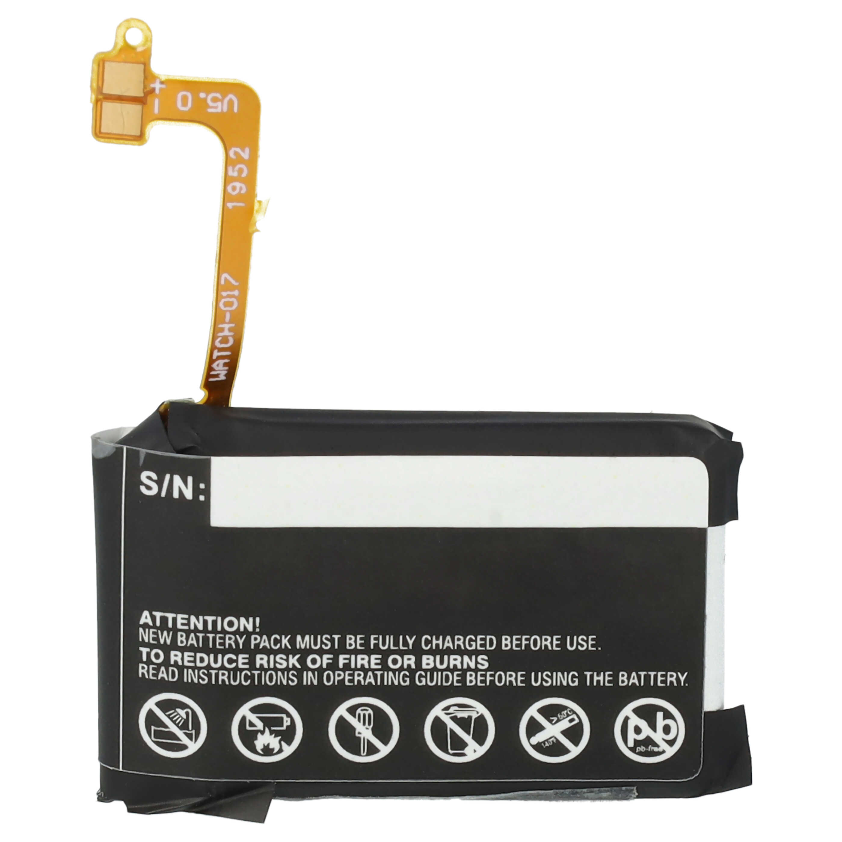 Smartwatch Battery replaces Samsung EB-BR730ABE, GH43-04538B - 300 mAh 3.7 V Li-polymer + Tools