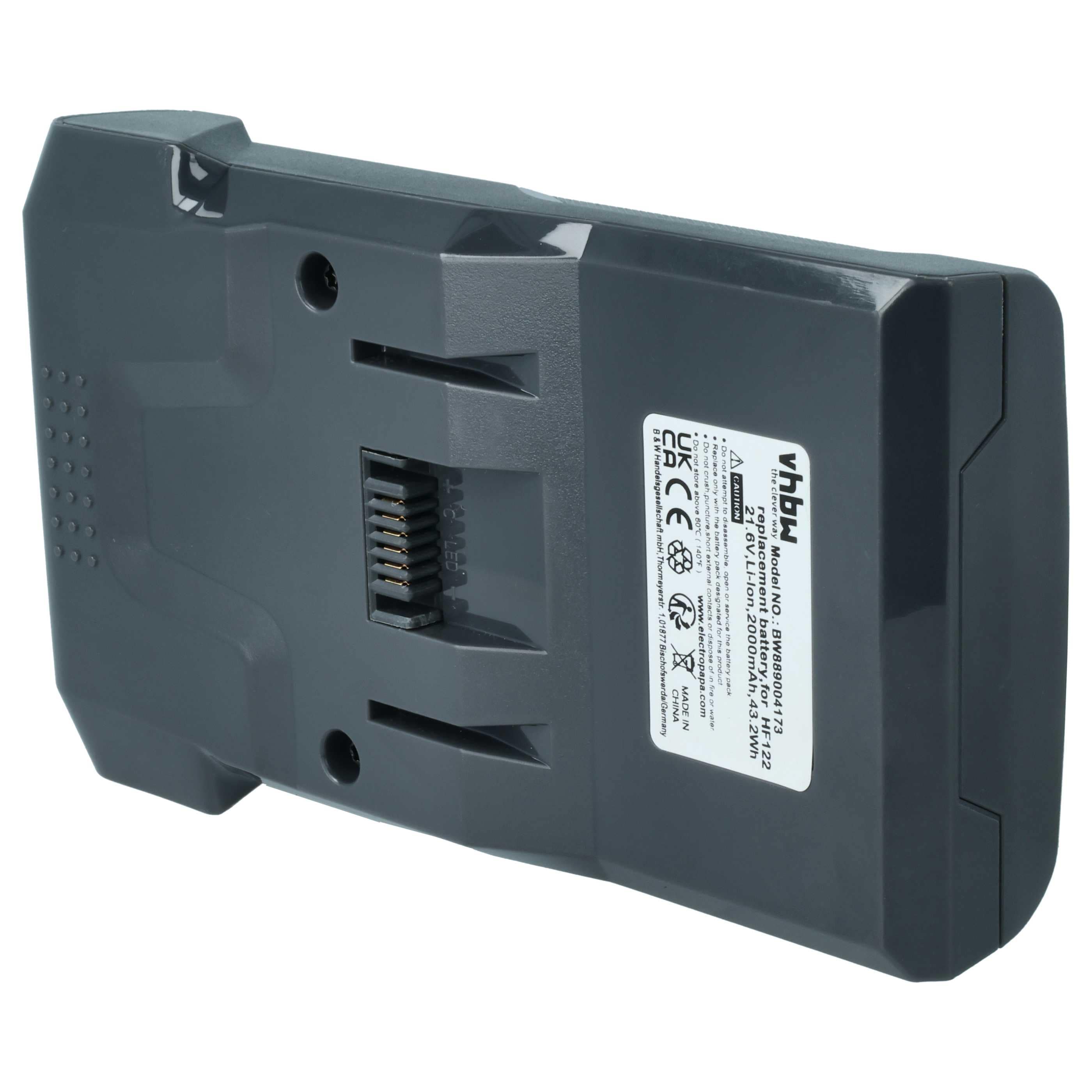 Akku als Ersatz für Hoover B012, 35602208 für Hoover - 2 Ah 21,6V Li-Ion, grau