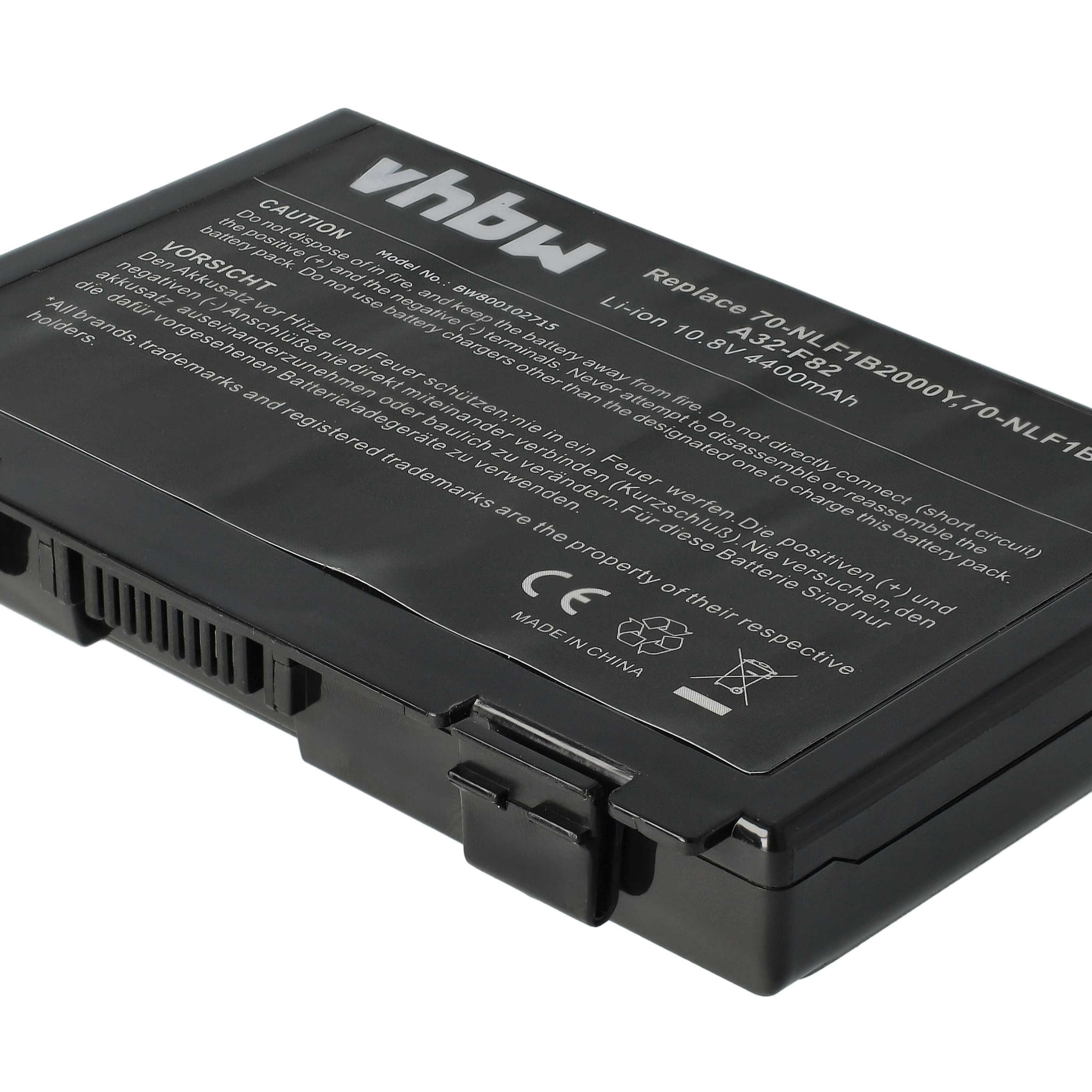 Notebook-Akku als Ersatz für Asus A32-F52, L0690L6, A32-F82 - 4400mAh 11,1V Li-Ion, schwarz