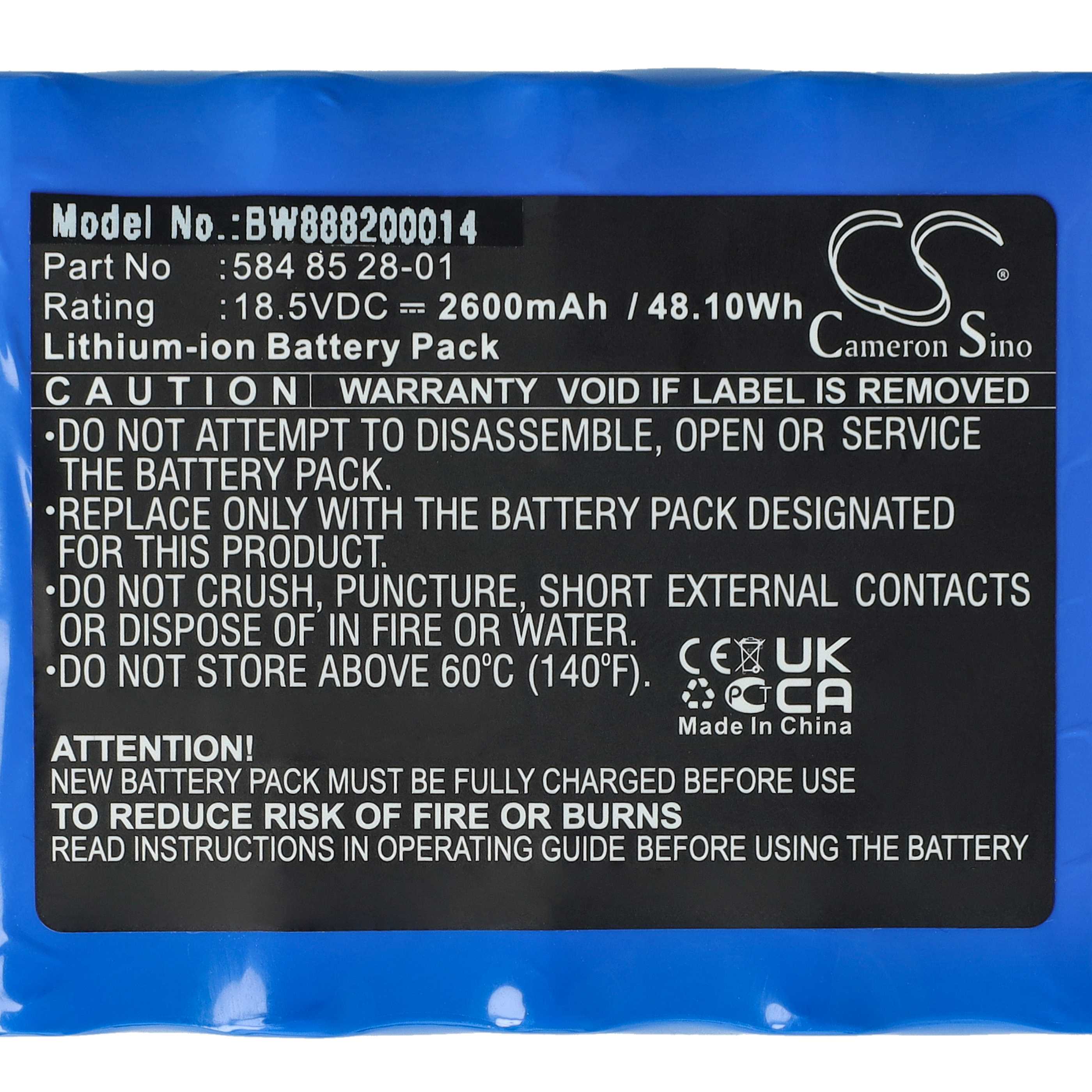 alimentatore, batteria 2600 mAh, cavo da 10 m sostituisce Gardena 00057-98.251.01 per McCulloch