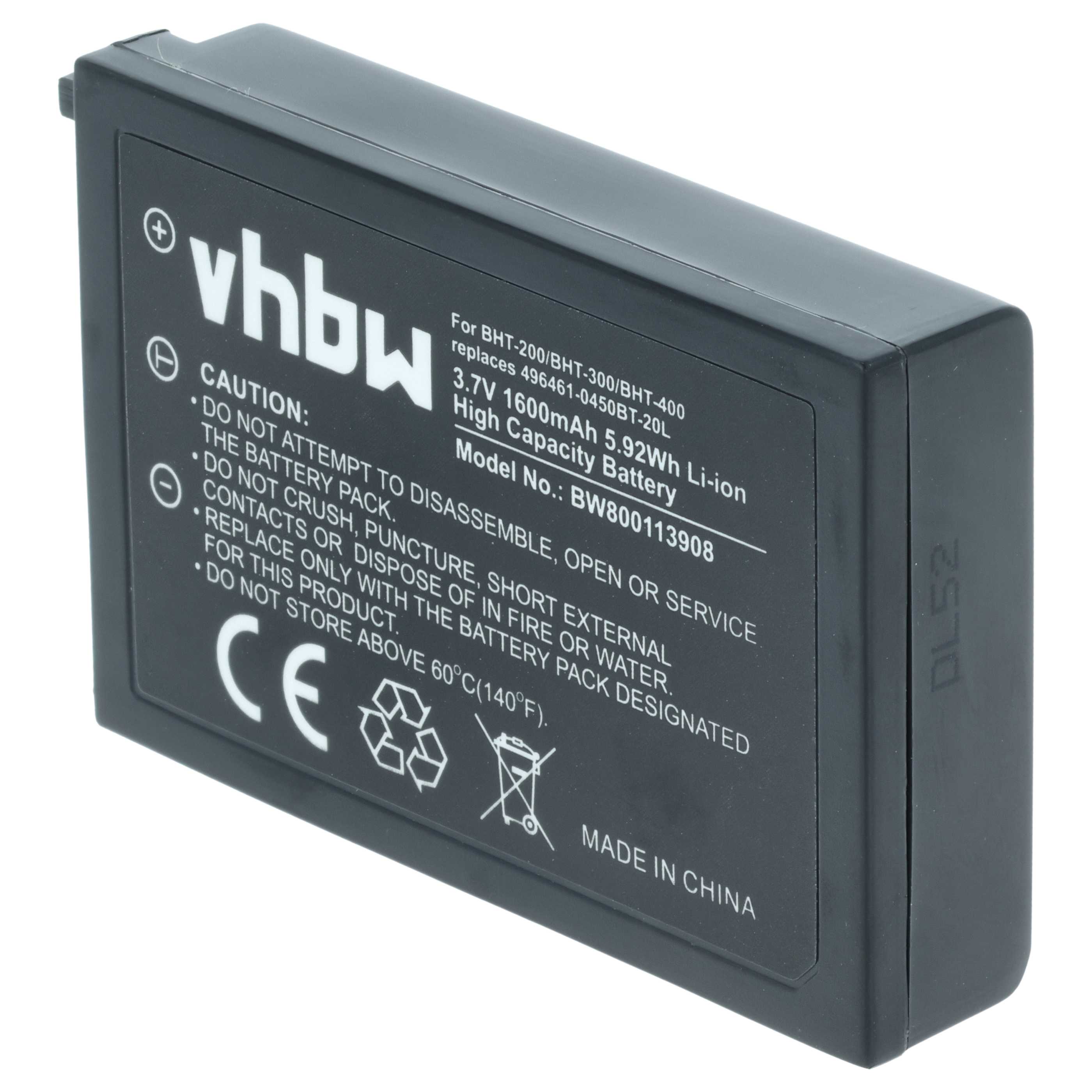 Batería reemplaza 496461-0450, 96461-0450, 496466-1130 para escáner código de barras (1600 mAh, 3,7 V, Li-Ion)