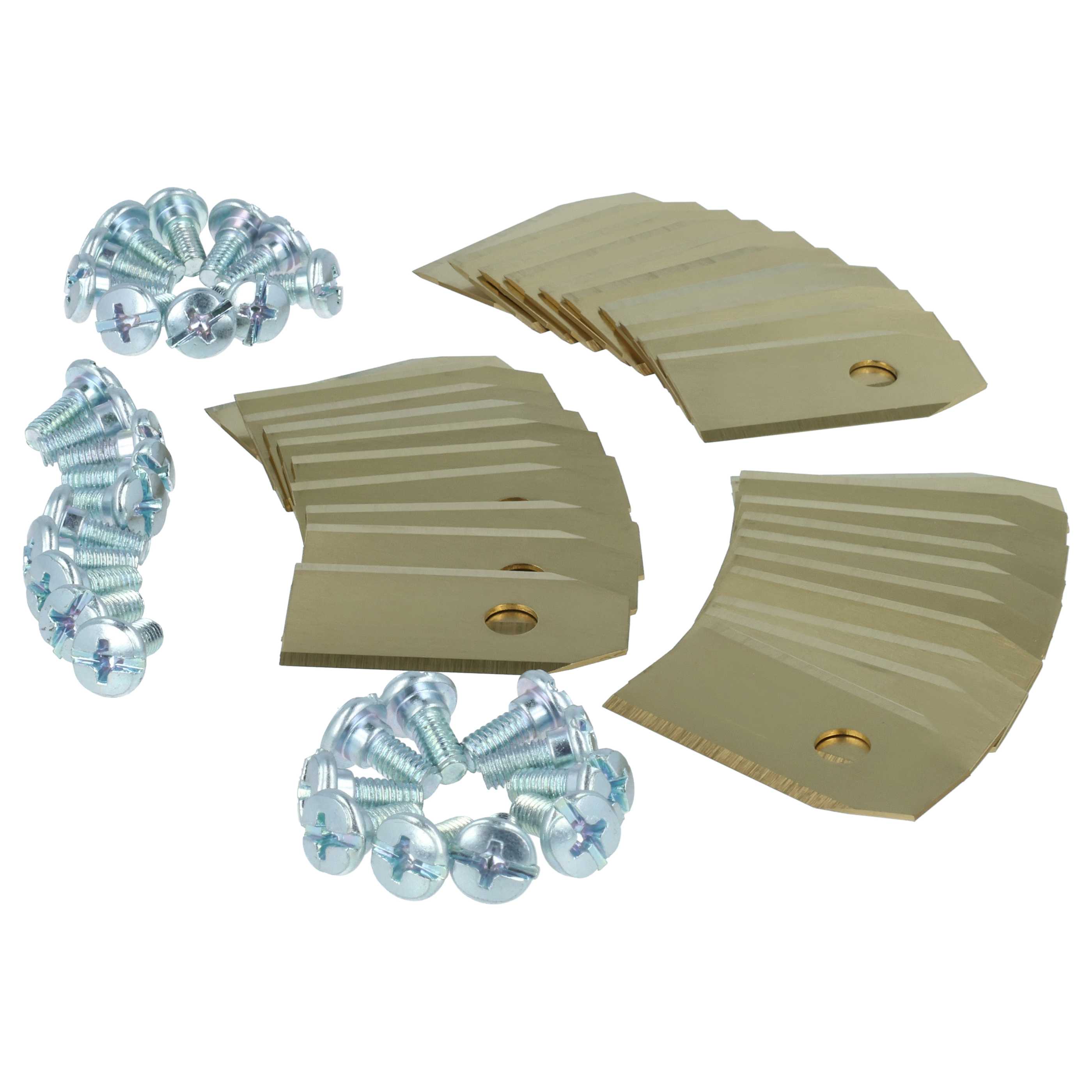 30x Lames remplace 505127801, 408720, 505127802 pour tondeuse – Couteaux apatite de titane, Silber Gold