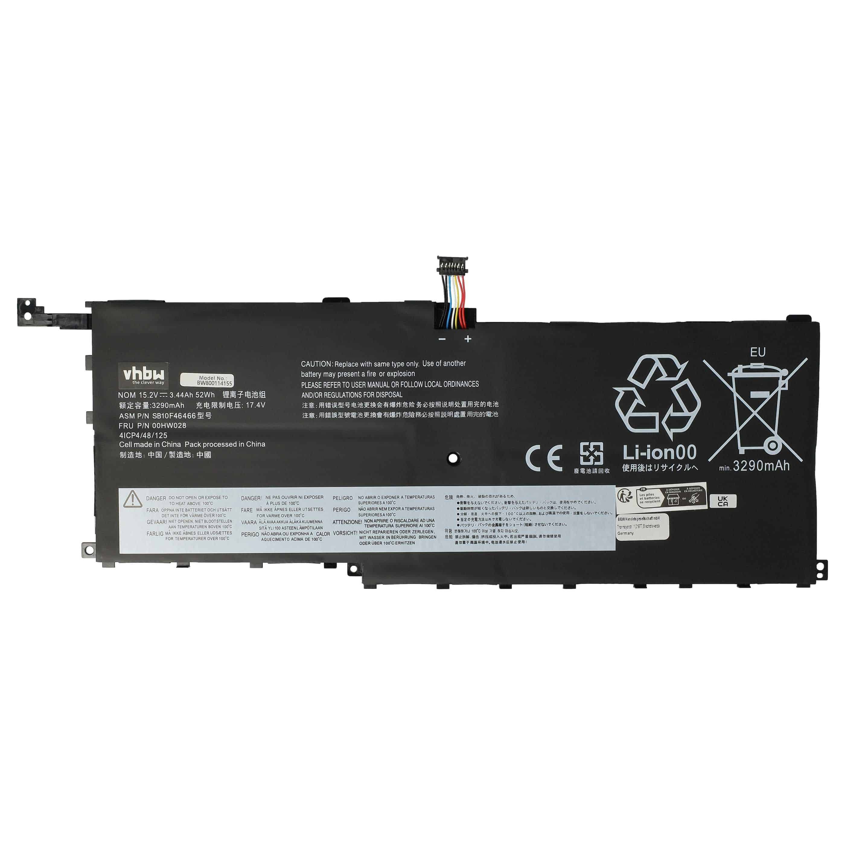 Notebook-Akku als Ersatz für Lenovo 01AV410, 01AV438, 00HW029, 01AV409, 00HW028 - 3300mAh 15,2V Li-Polymer