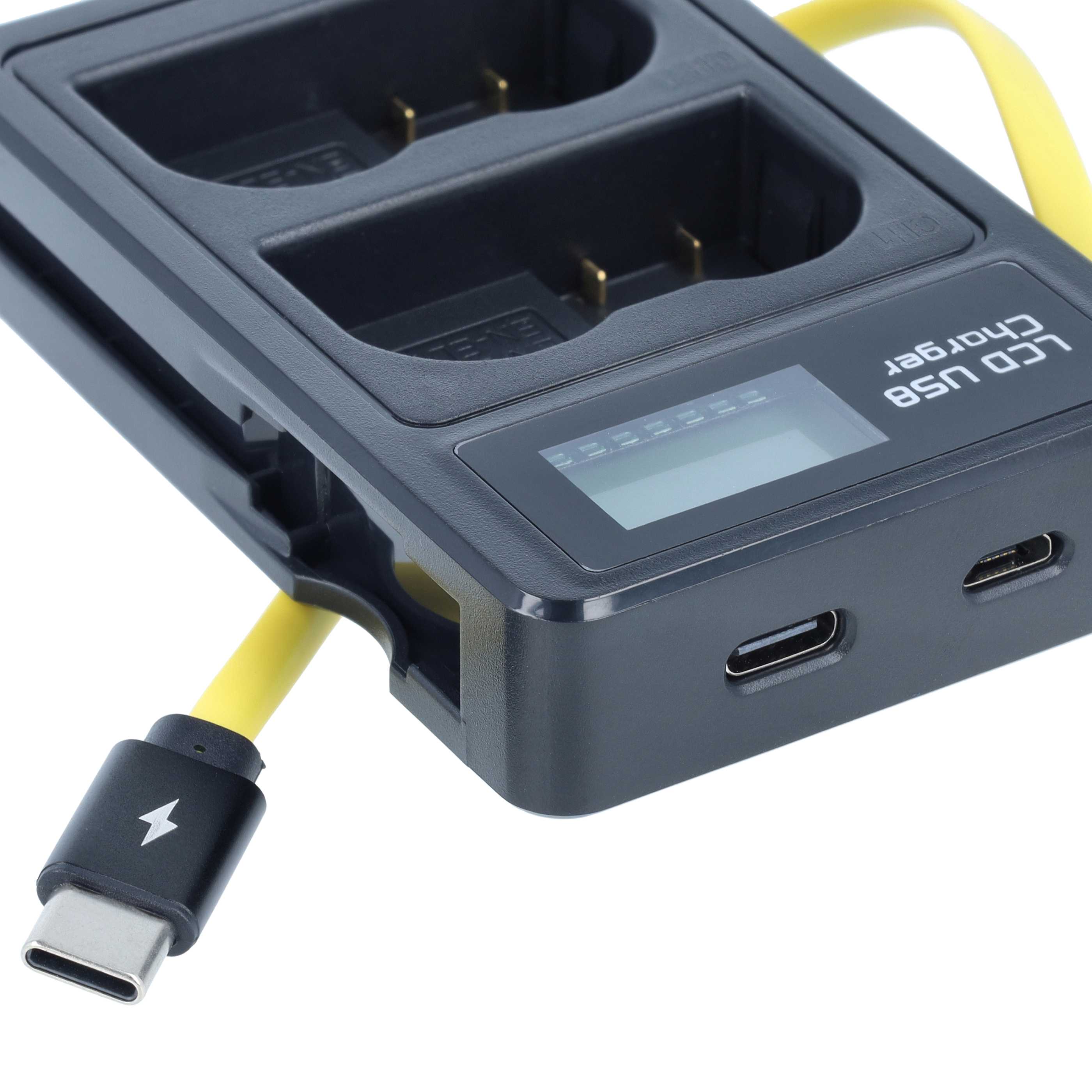 Battery Charger Micro-USB + USB-C + Cable Micro-USB replaces Nikon MH-25 for Nikon Digital Camera 8.4 V