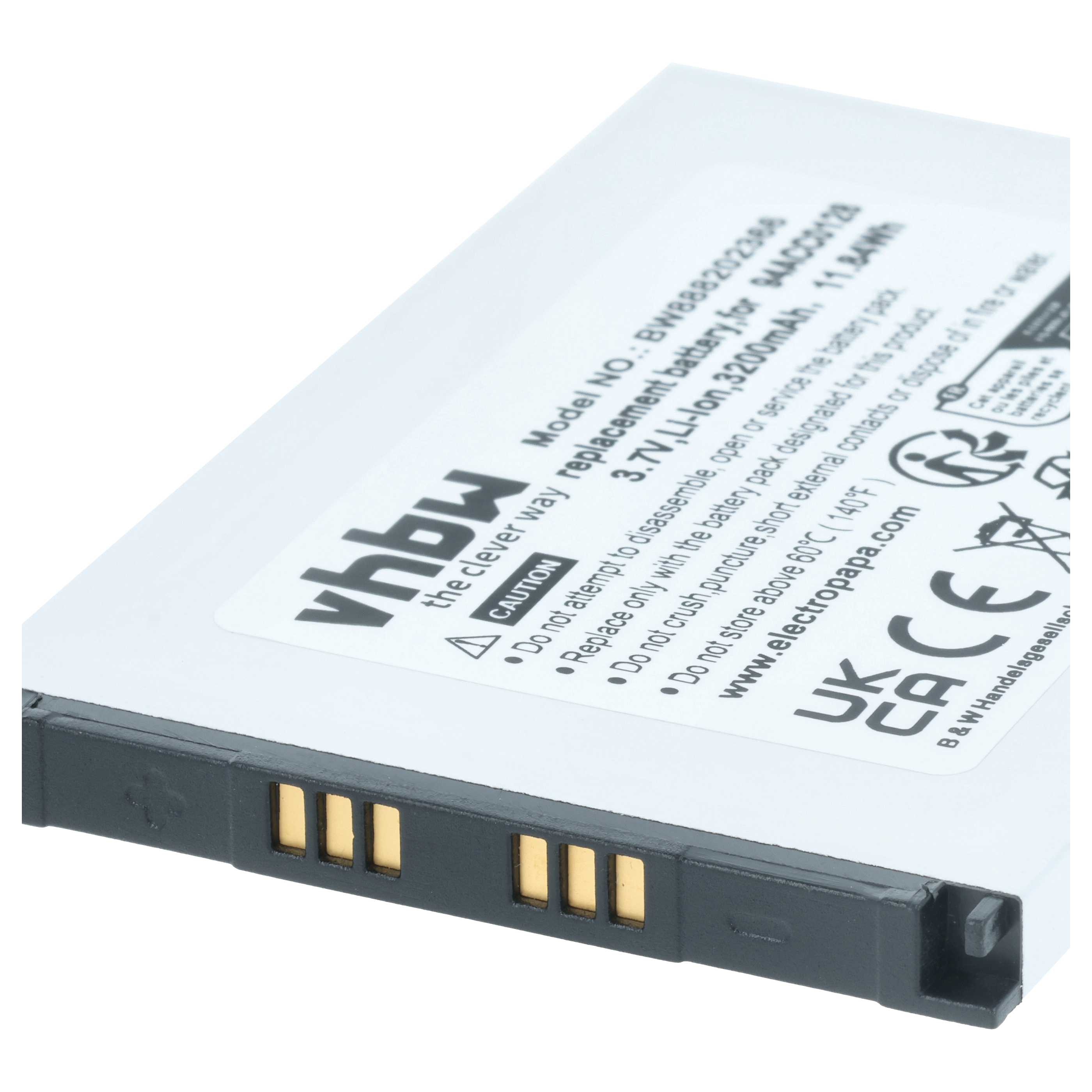 Handheld Computer 2x Battery replaces Datalogic BTDL1, 94ACC0129, 94ACC0128, 3H21-00000491 - 3200mAh, 3.8V