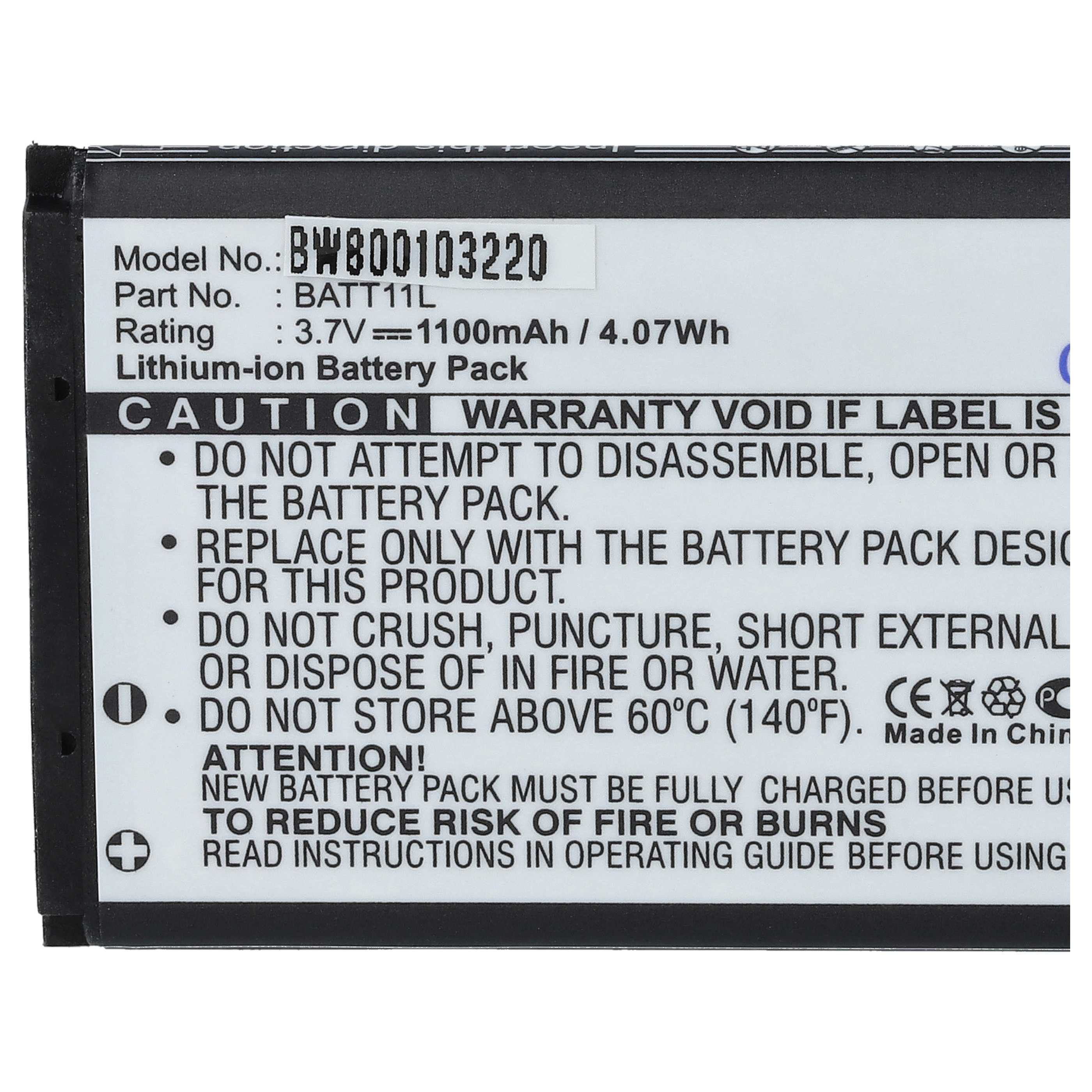 Videocamera Battery replaces Midland BATT11L - 1100 mAh 3.7 V Li-Ion