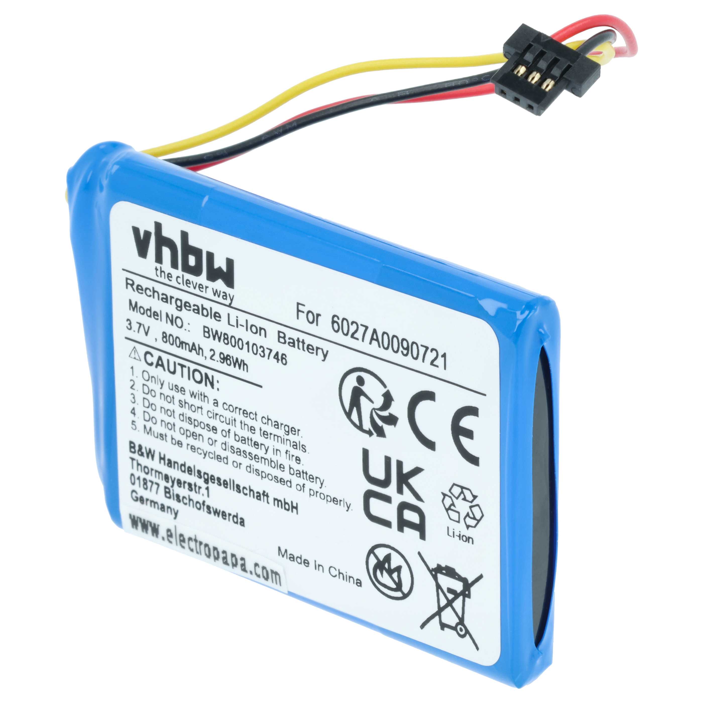 Akumulator do nawigacji GPS zamiennik TomTom 6027A0090721 - 800 mAh 3,7 V Li-Ion