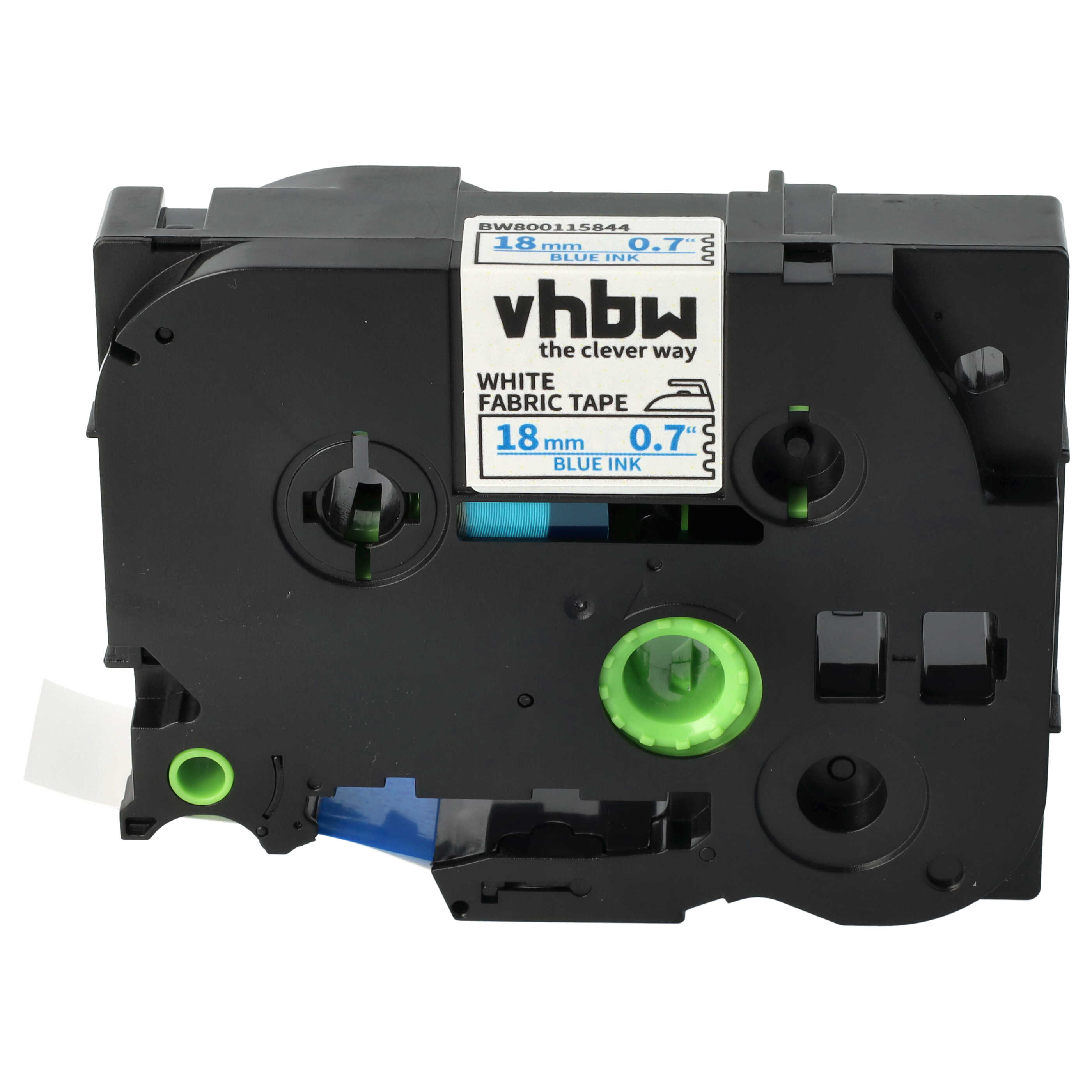 Label Tape replaces Brother TZE-FA4 - 18 mm Blue to White, Iron-On