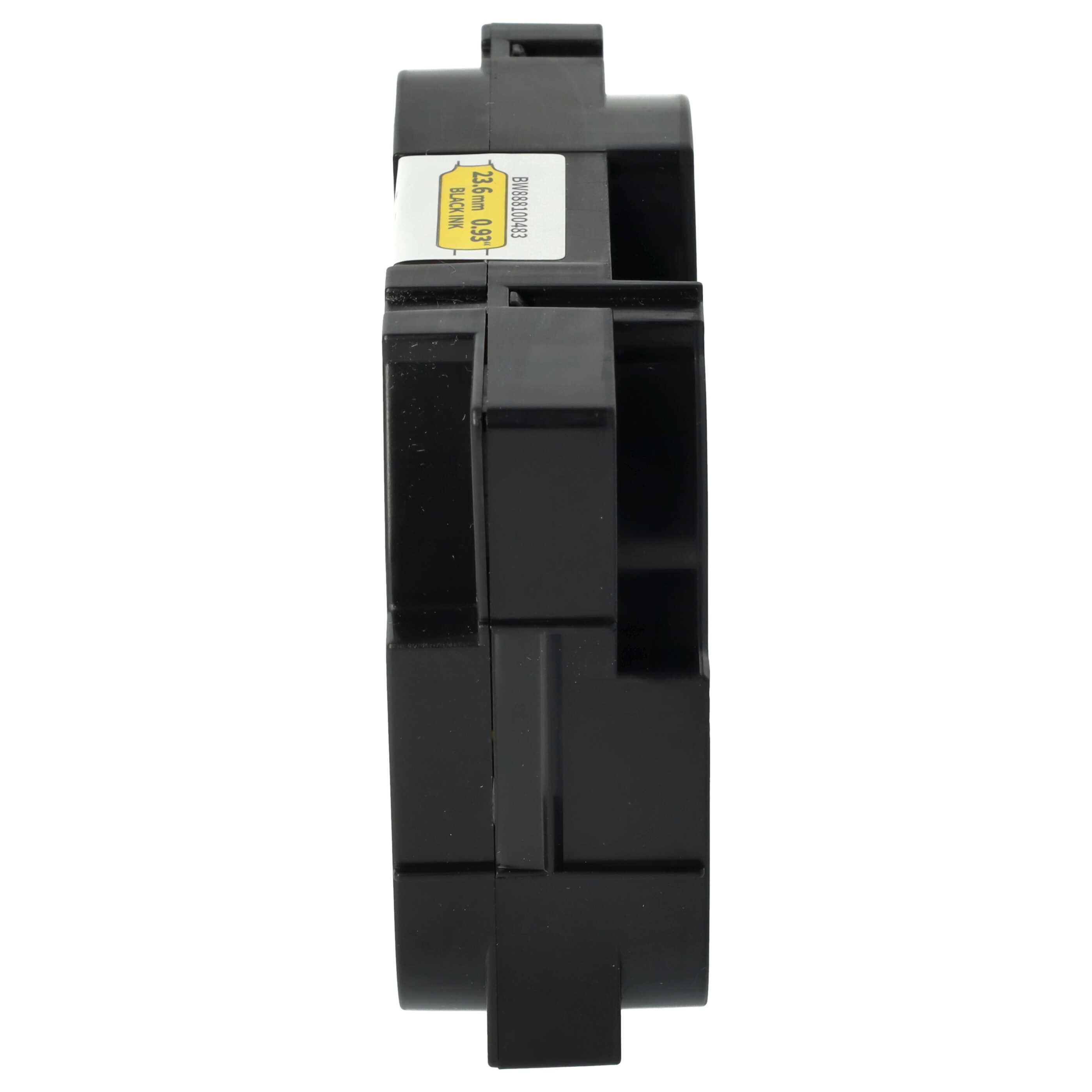 Label Tape as Replacement for Brother AHS-651, HS-651, HSe651, HS651 - Black to Yellow, Heat Shrink Tape