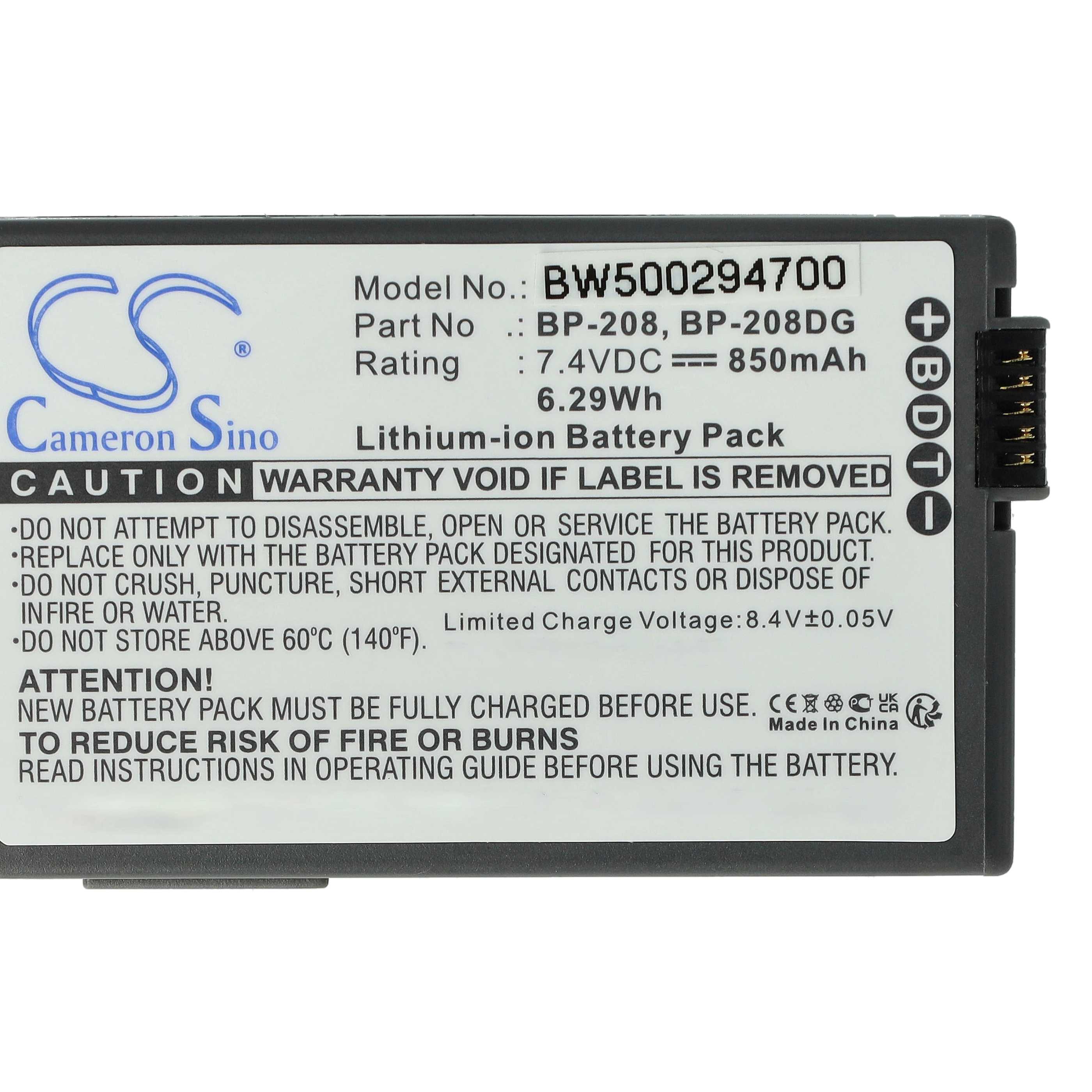 Videocamera 2x Battery replaces Canon BP-308, BP-315, BP-208 - 700 mAh 7.4 V Li-Ion