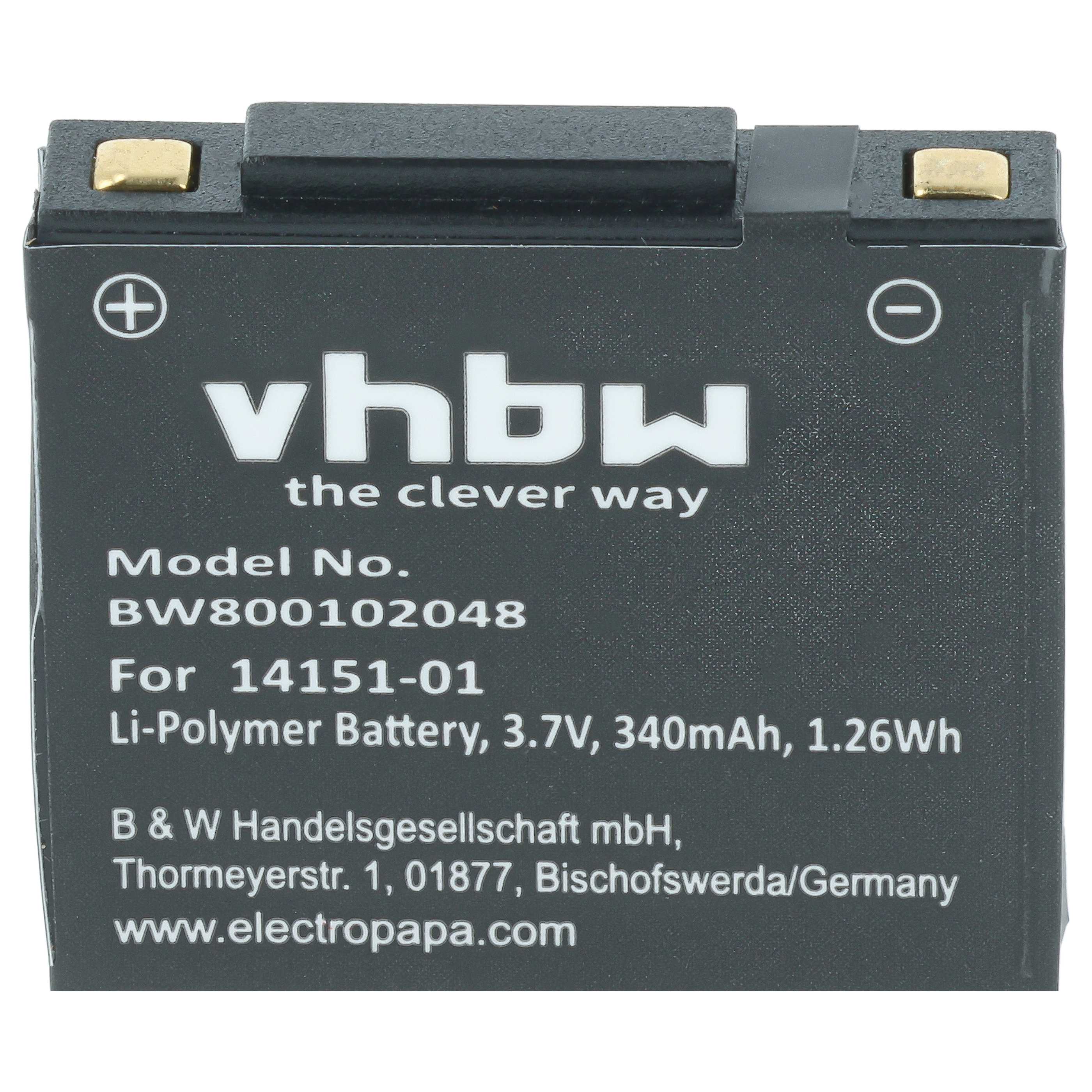 Akku als Ersatz für GN Netcom 2901-249, 14151-02, 14151-01 für GN Netcom Headset - 340mAh 3,7V Li-Polymer