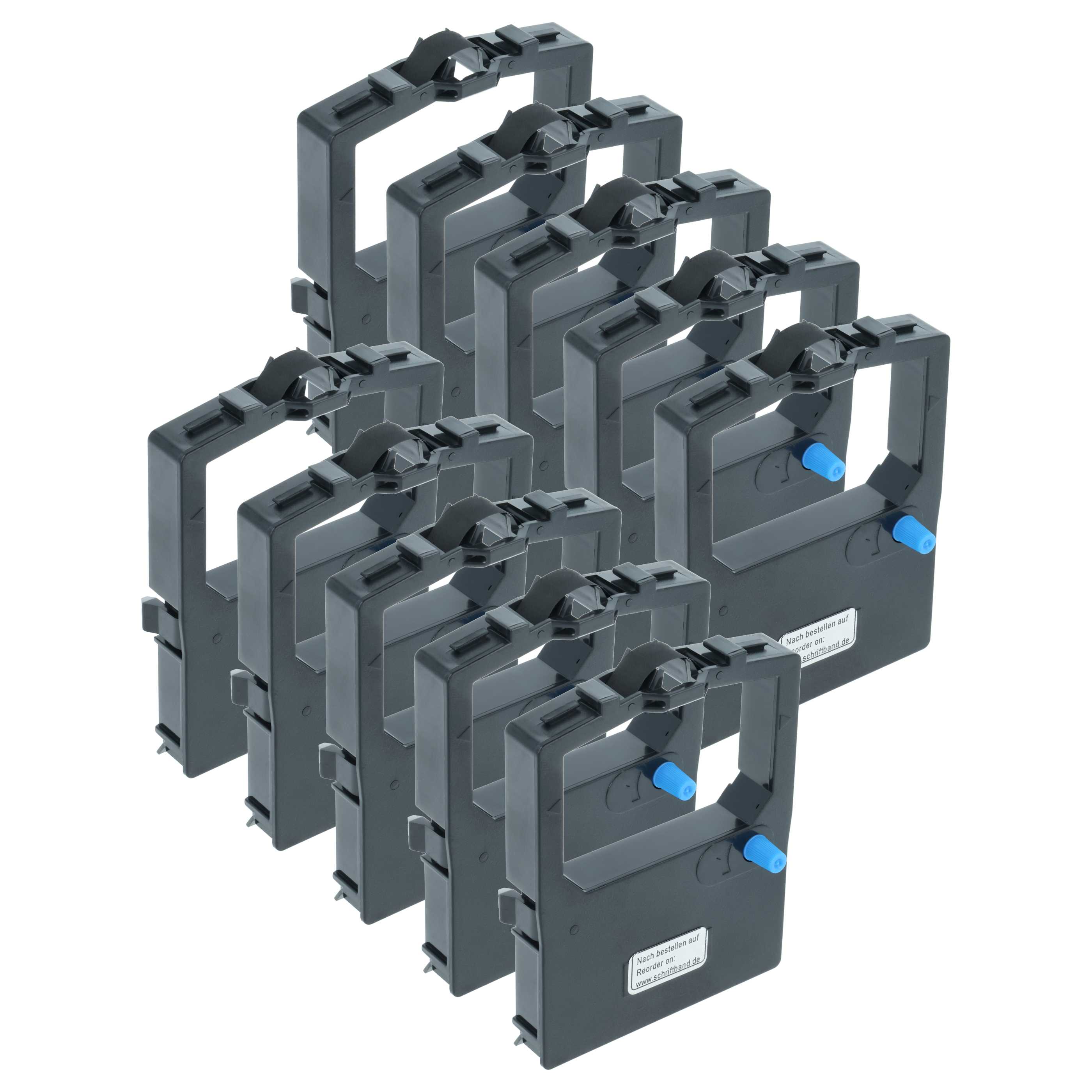 10x Ink Ribbon replaces OKI 09002303 for OKI Dot Matrix, Receipt Printer etc. - Black