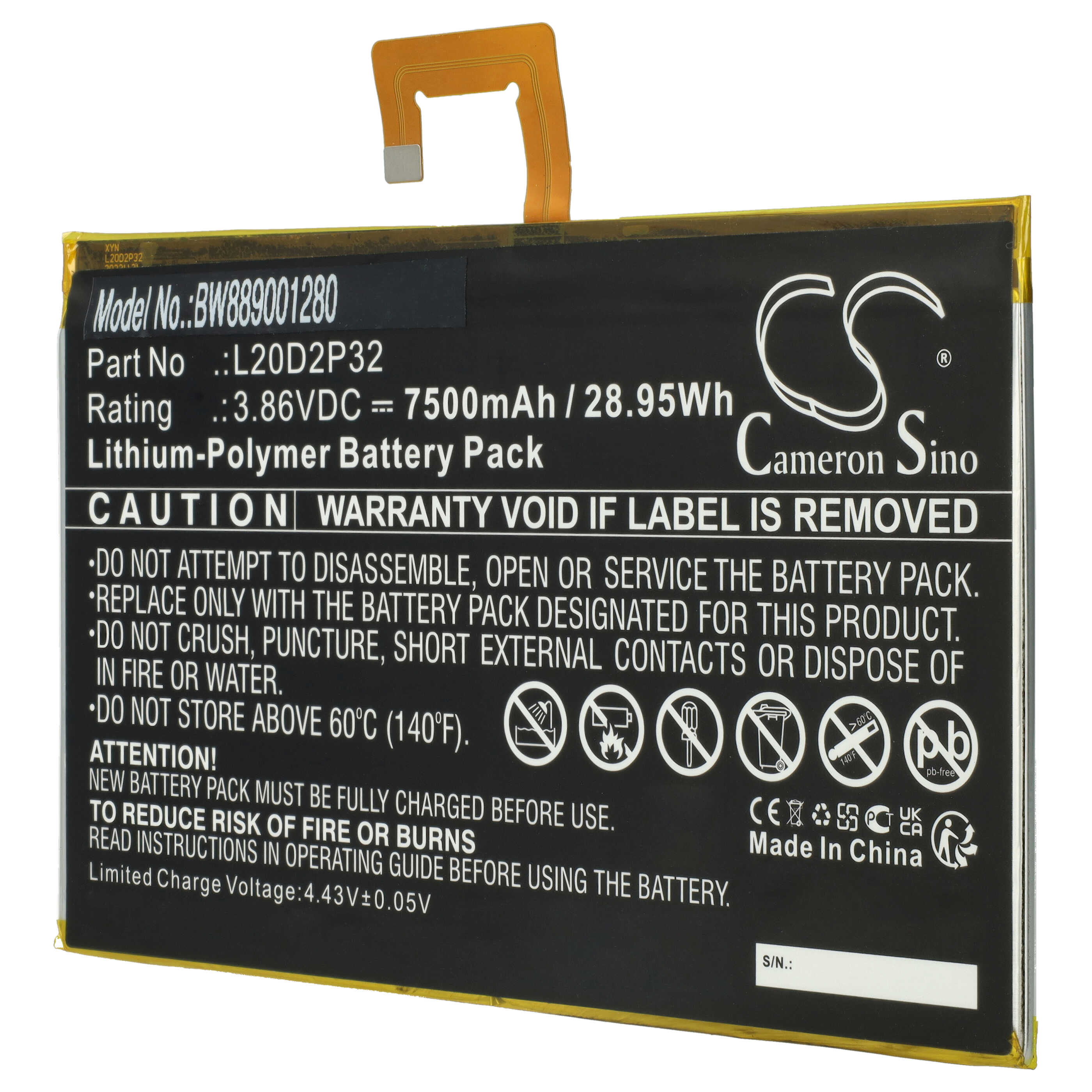Akumulator zamiennik Lenovo L20D2P32 - 7500 mAh 3,86 V LiPo