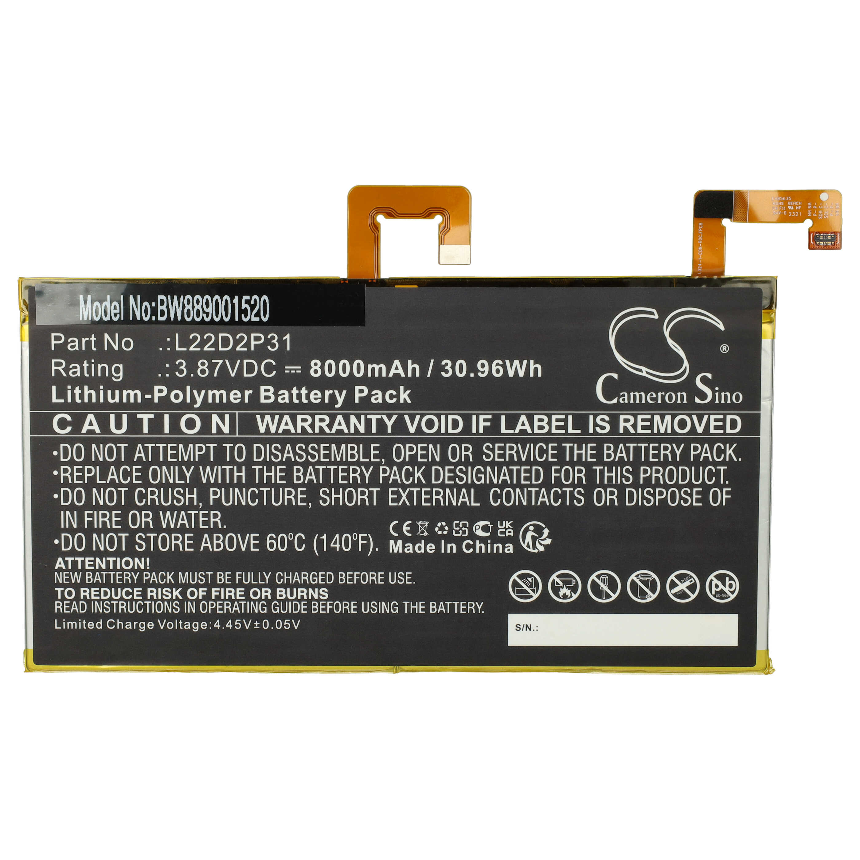 Akumulator zamiennik Lenovo L22D2P31 - 8000 mAh 3,87 V LiPo