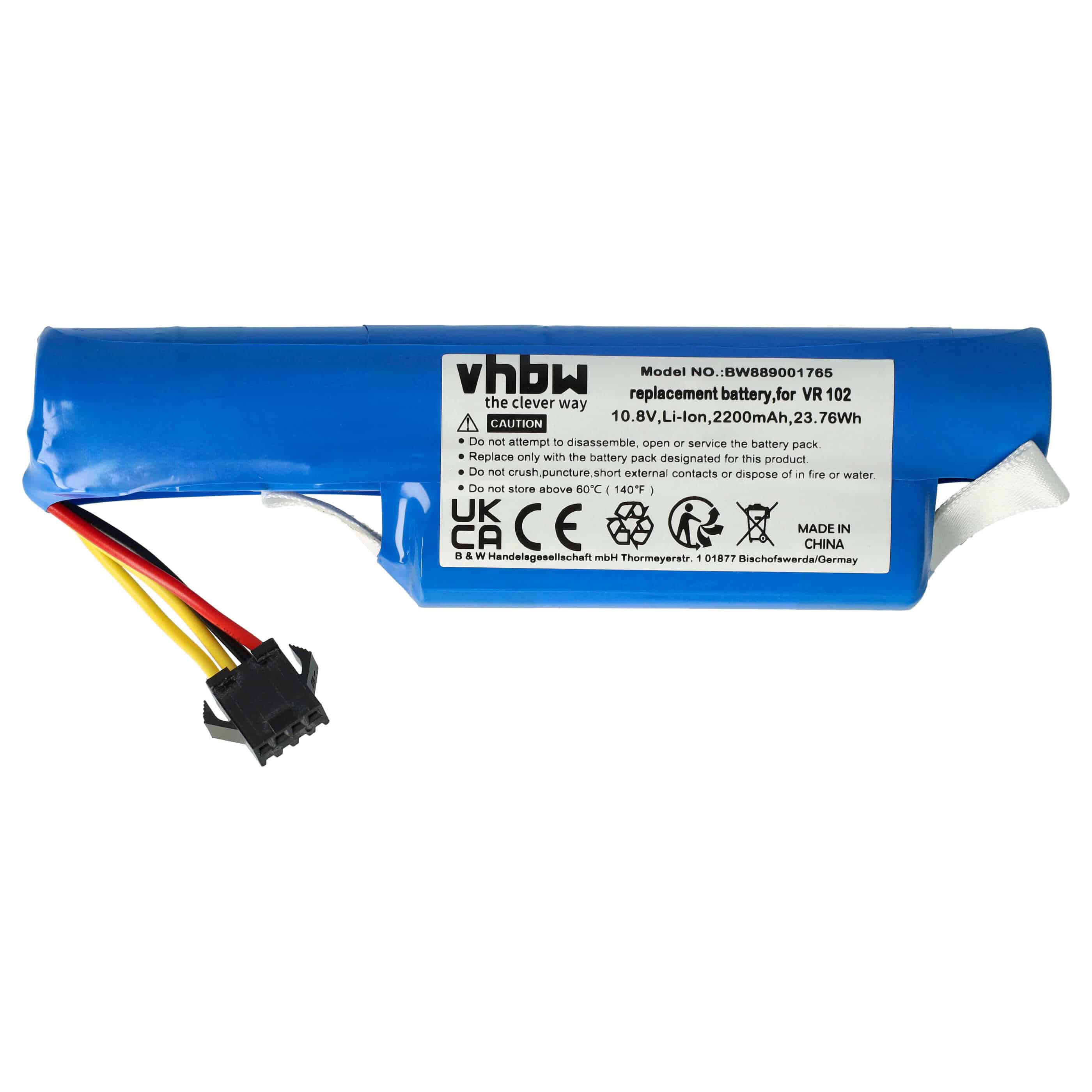 Akku als Ersatz für Vileda 167129, R9VR102 für Vileda - 2200mAh 10,8V Li-Ion