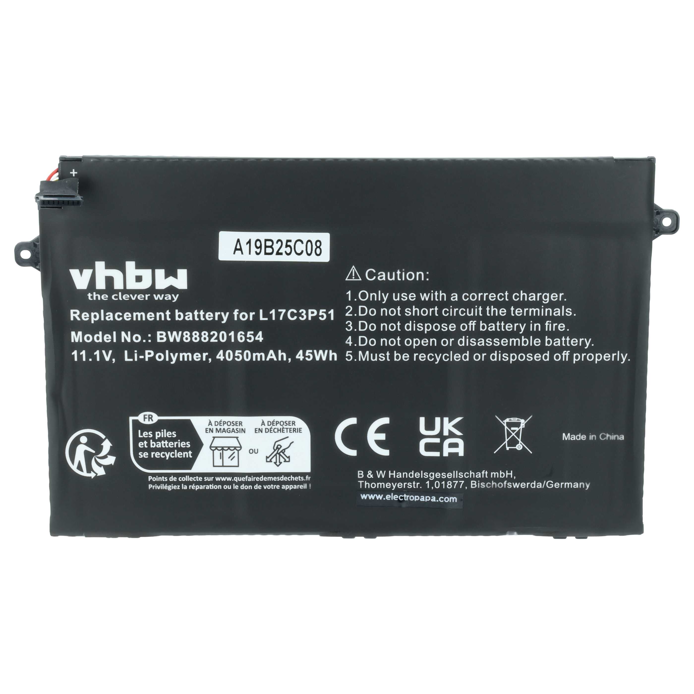 Batteria sostituisce Lenovo 01AV445, 01AV447, 01AV446, 01AV448 per notebook - 4050mAh 11,1V Li-Poly
