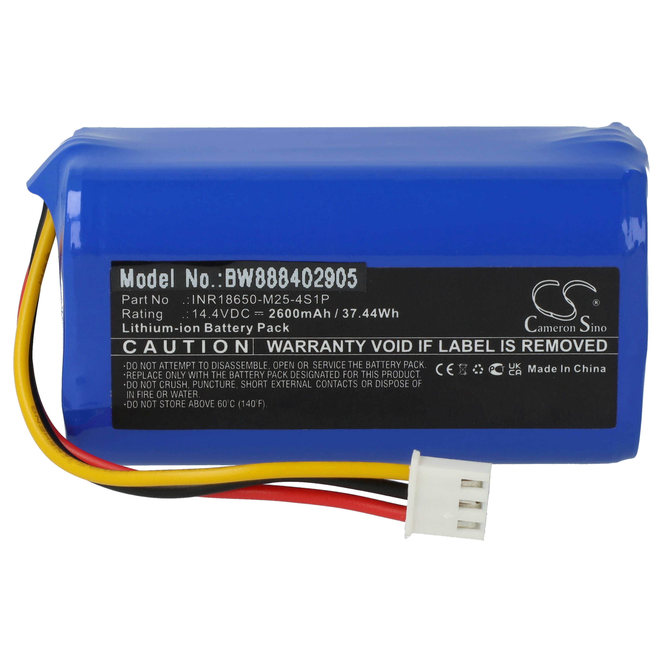 Battery Replacement for Proscenic INR18650-M25-4S1P for - 2600mAh, 14.4V, Li-Ion