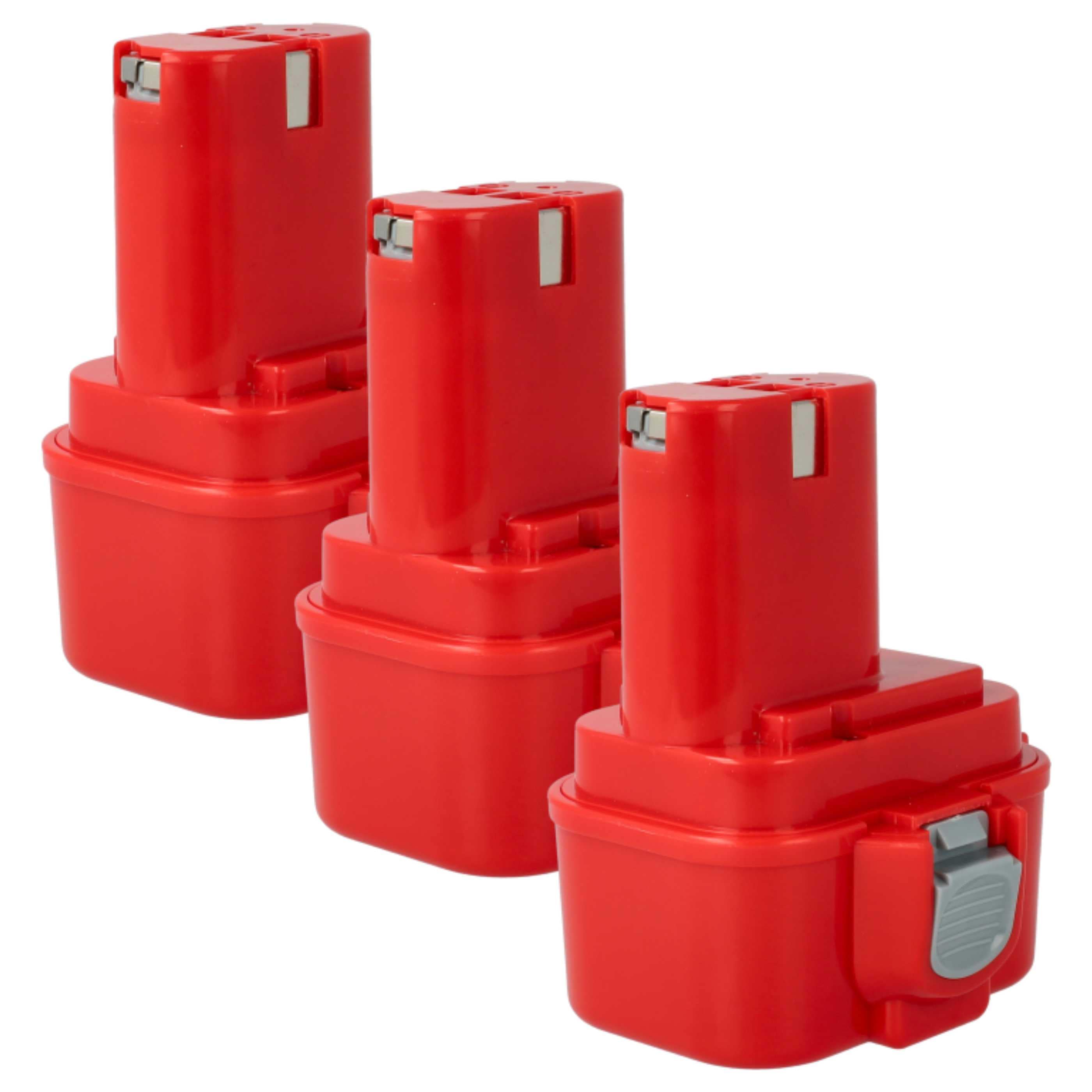 3x Battery replaces Makita 192321-5, 192404-1, 192019-4, 192534-8 Electric Power Tool - 1500 mAh, 9.6 V, NiMH