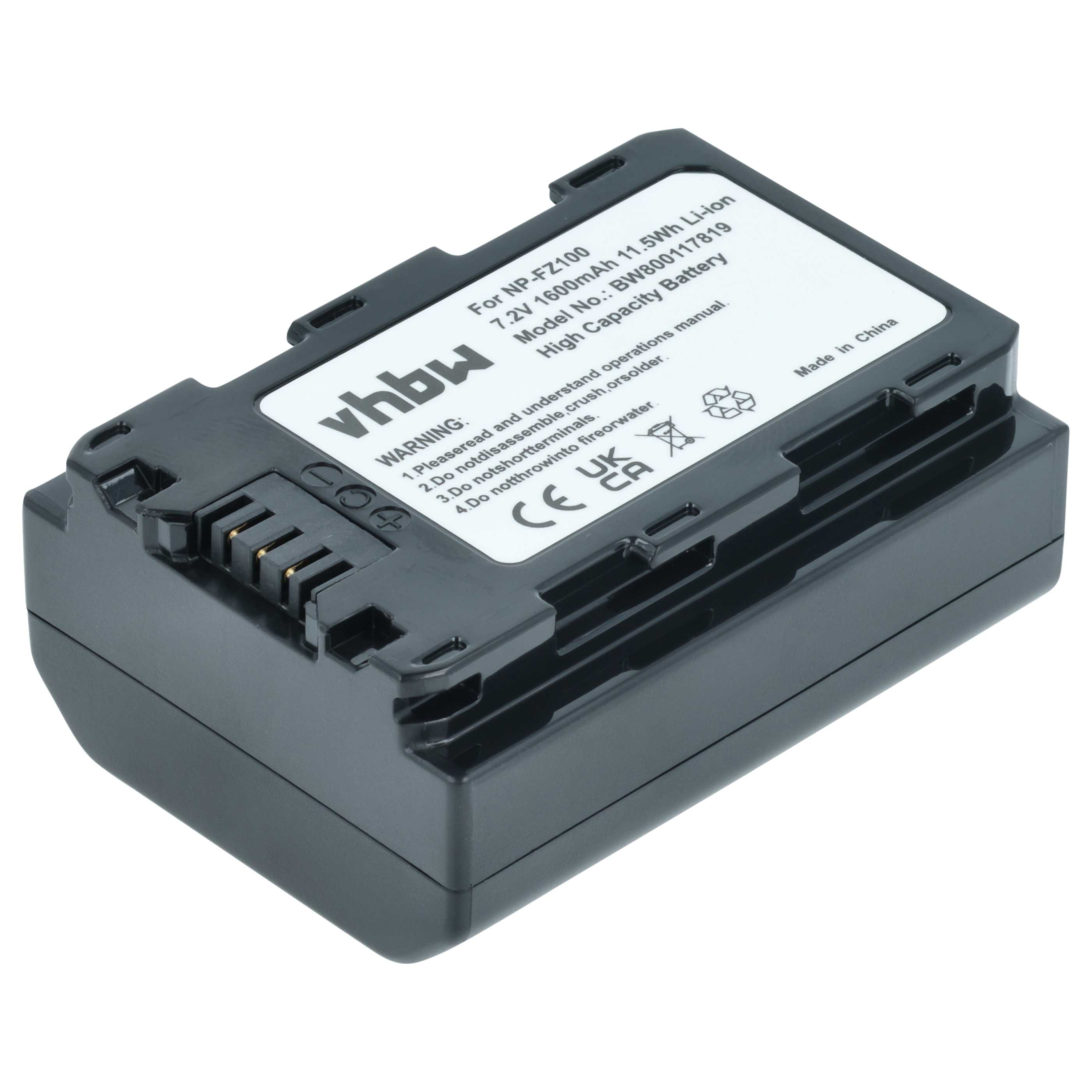 2x Batería reemplaza Sony NP-FZ100 para cámara (1600 mAh, 7,2 V, Li-Polímero)