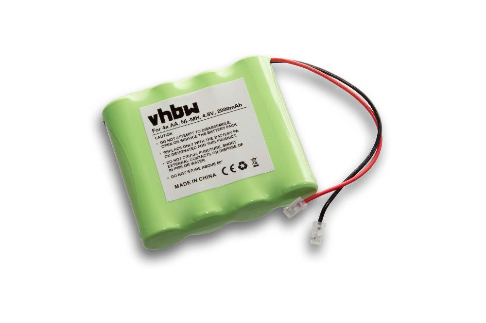 Batería para universal para diversos dispositivos - 2000mAh 4,8V NiMH reemplaza 4x AA Mignon