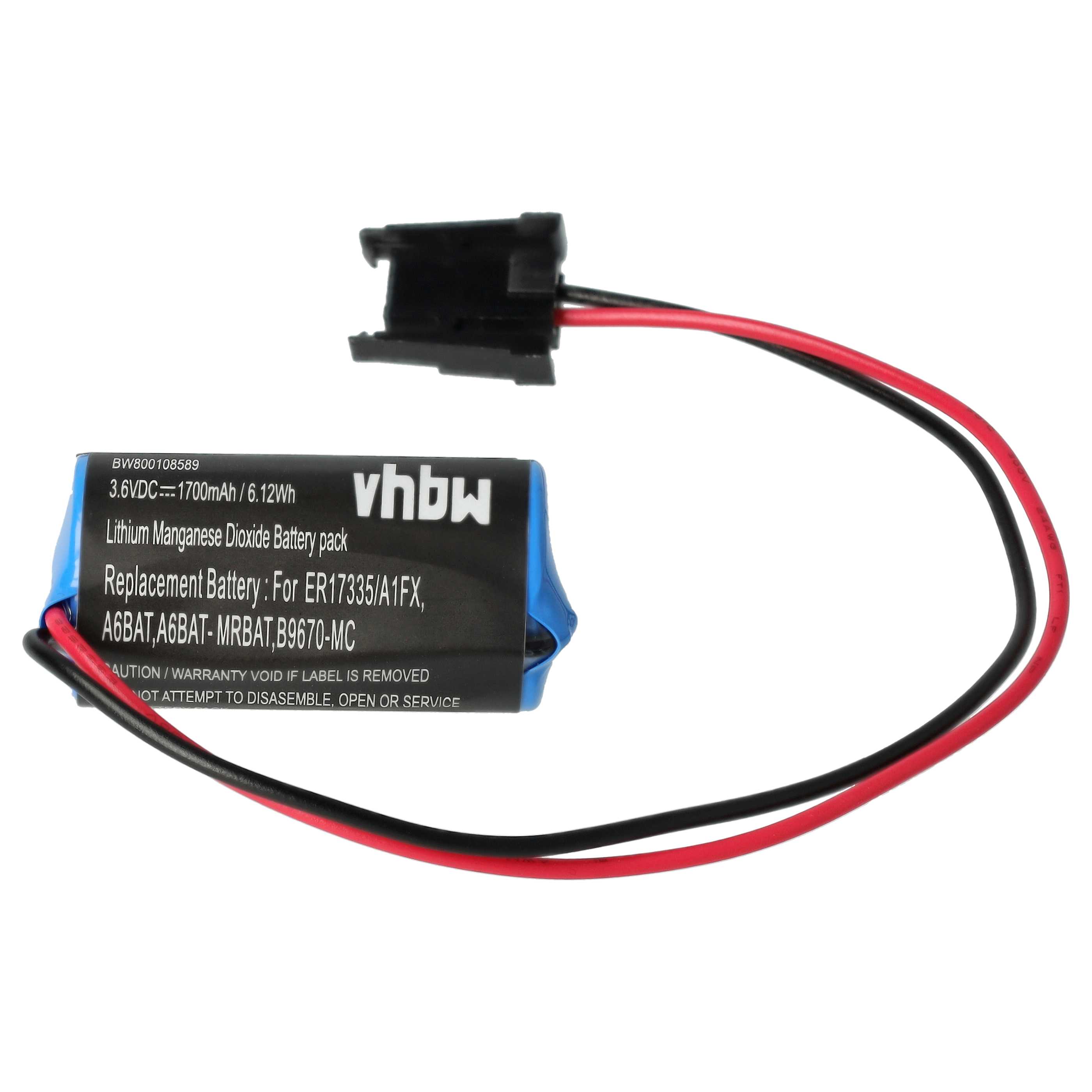 Industrial Controller 10x Battery replaces Mitsubishi B9670-MC, A6BAT, A6BAT-MRBAT. - 1700mAh 3.6V Li-MnO2