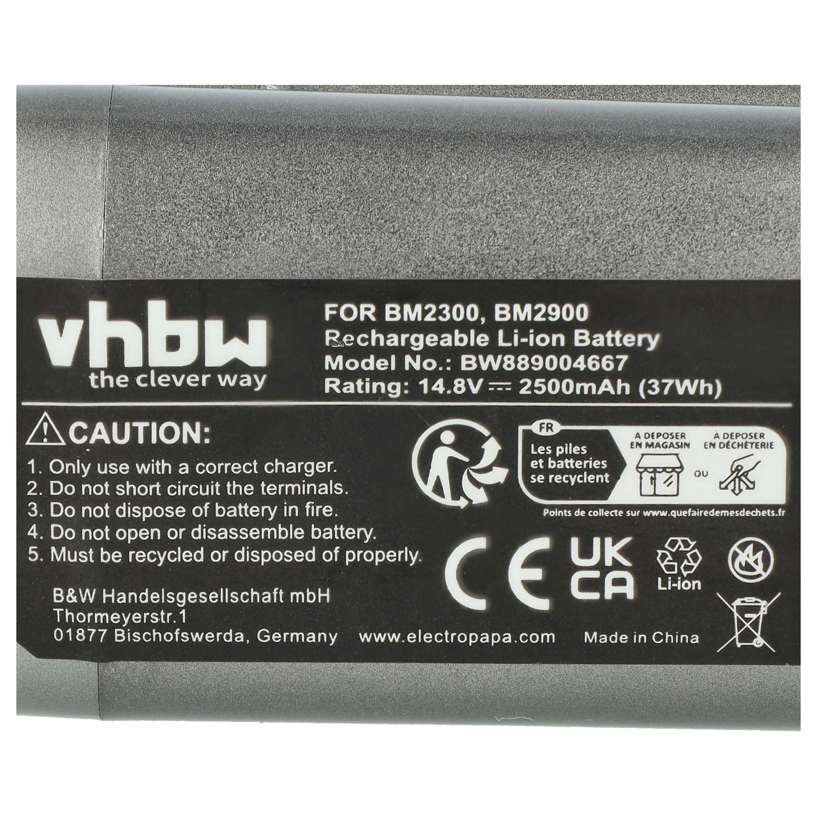 Angelrolle-Akku als Ersatz für Daiwa BM2500, BM2300, BM2900, BM2600 für Daiwa - 2500mAh 14,8V Li-Ion