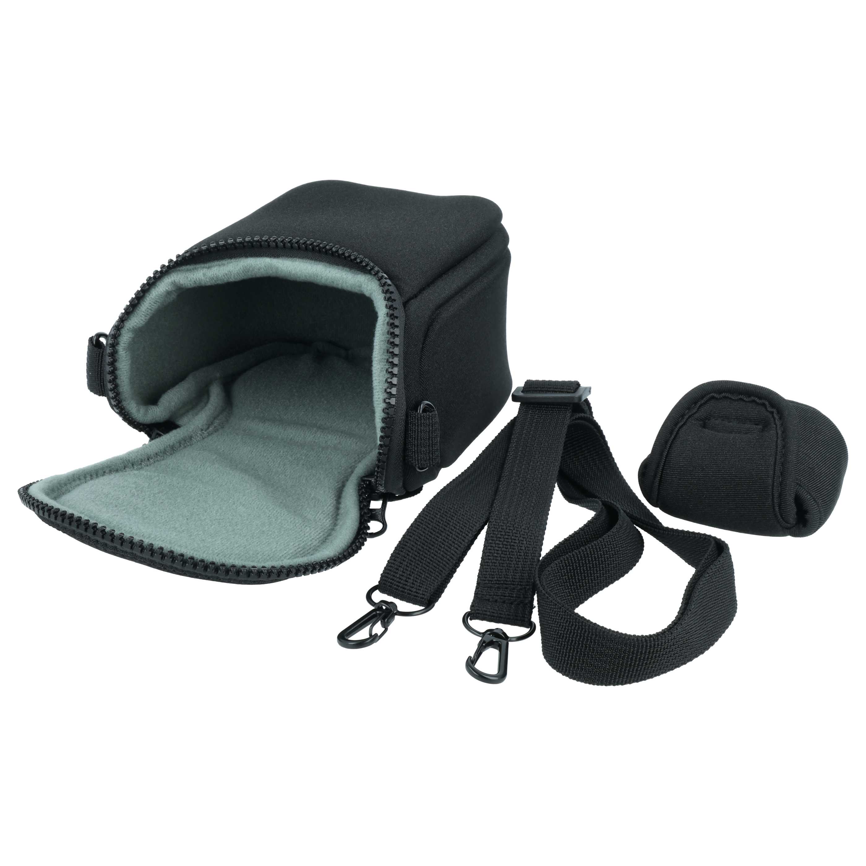 Camera Case suitable for Fujifilm, JVC, Panasonic, Nikon Camera etc. - black, 151 x 150 x 76 mm + Shoulder Str
