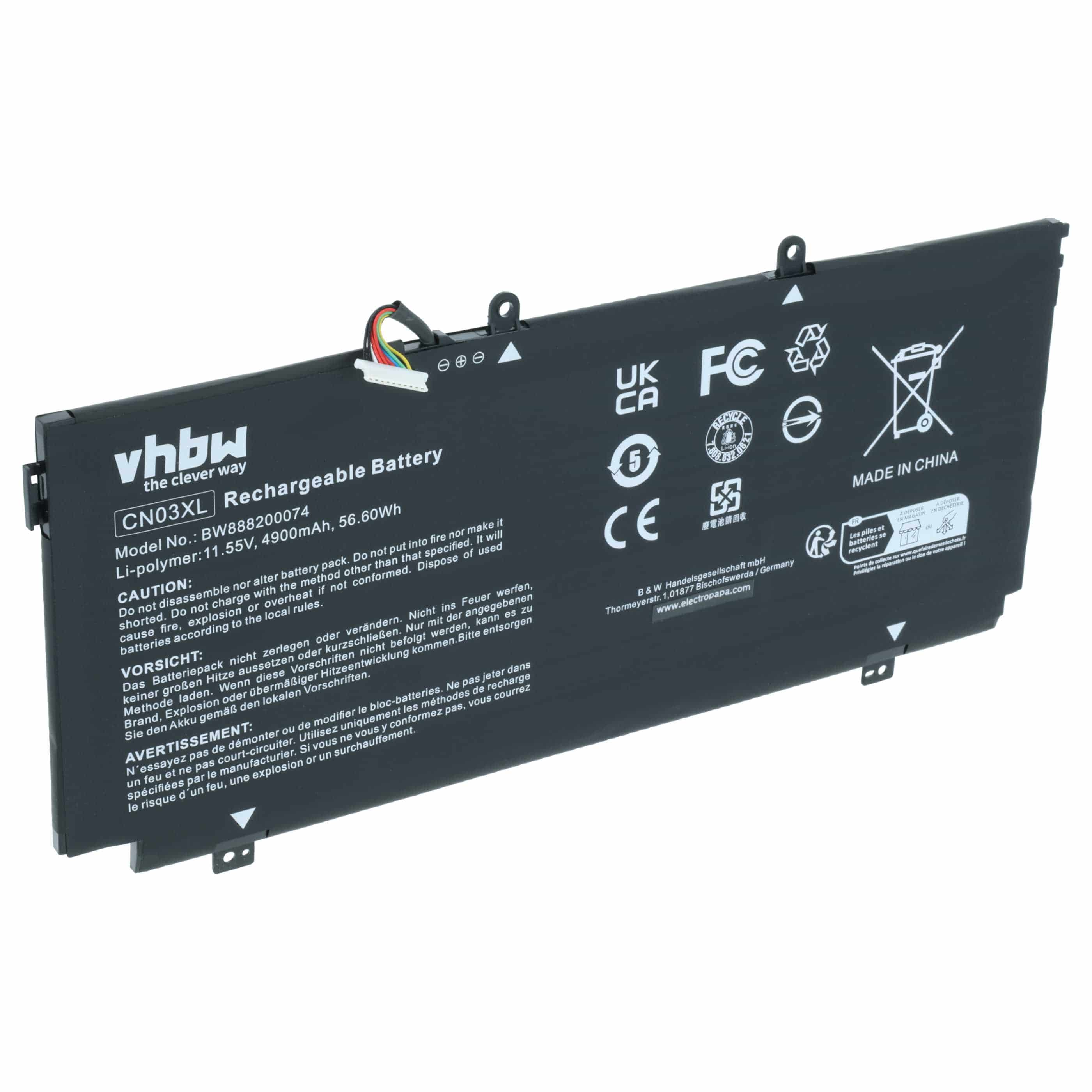 Akumulator do laptopa zamiennik HP 901308-421, 901345-855, 859356-855, 859026-421 - 4900 mAh 11,55 V LiPo