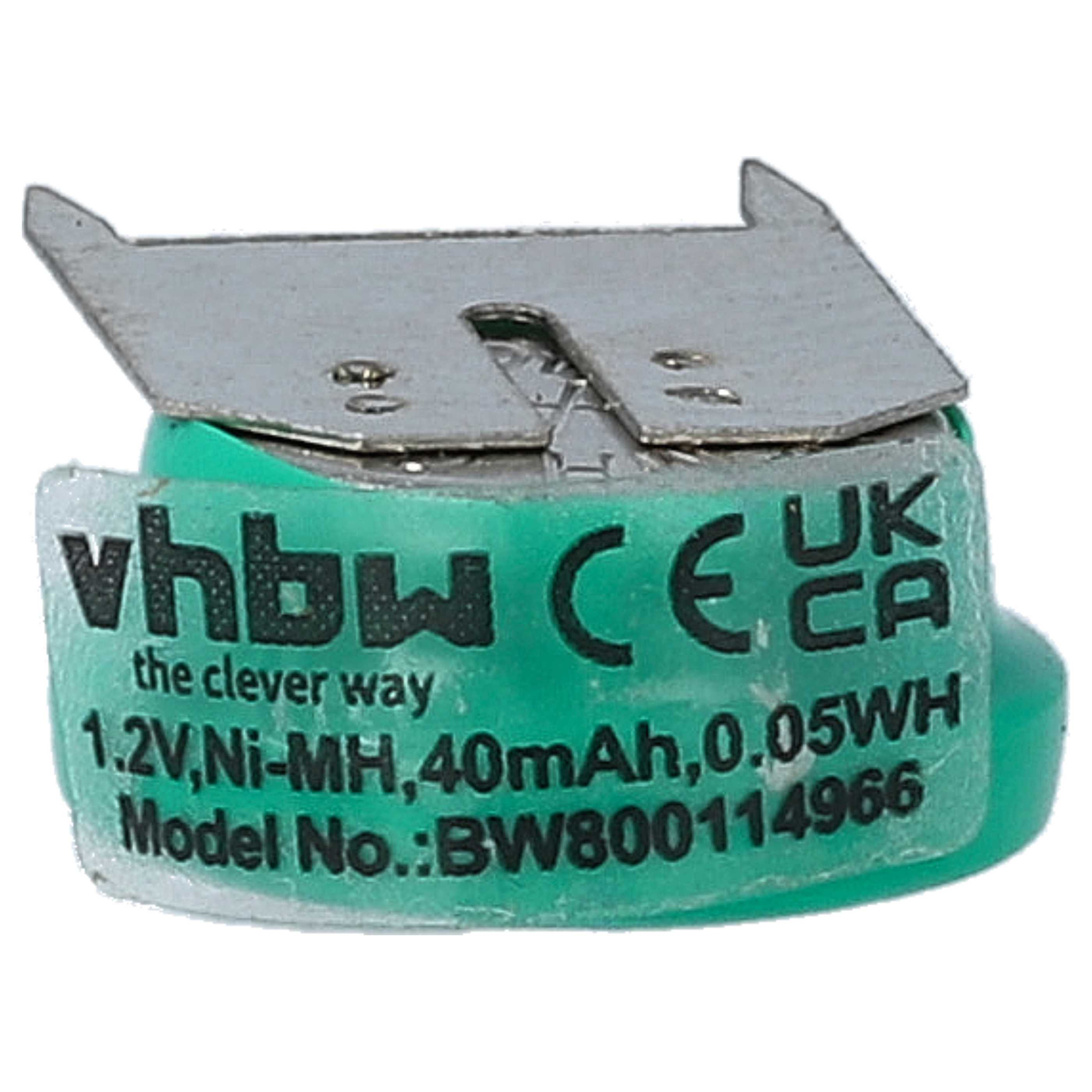 100x Button Cell Battery Type V40H 3 Pins for Model Building Solar Lamps etc. - 40 mAh 1.2 V NiMH