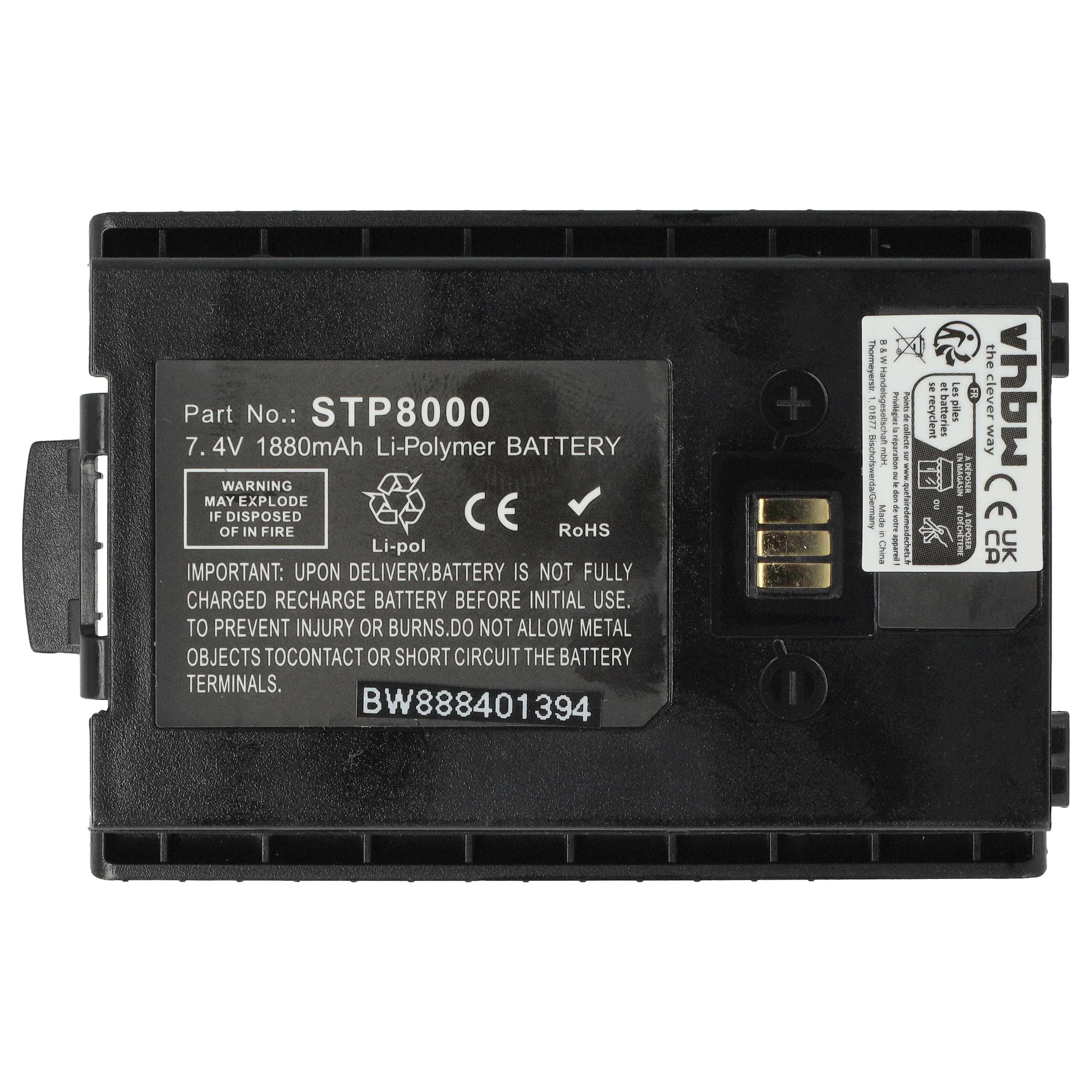 Radio 2x Battery replaces Sepura 300-01174, 300-00635, 300-00631, 300-00634 - 1880 mAh 7.4 V Li-polymer
