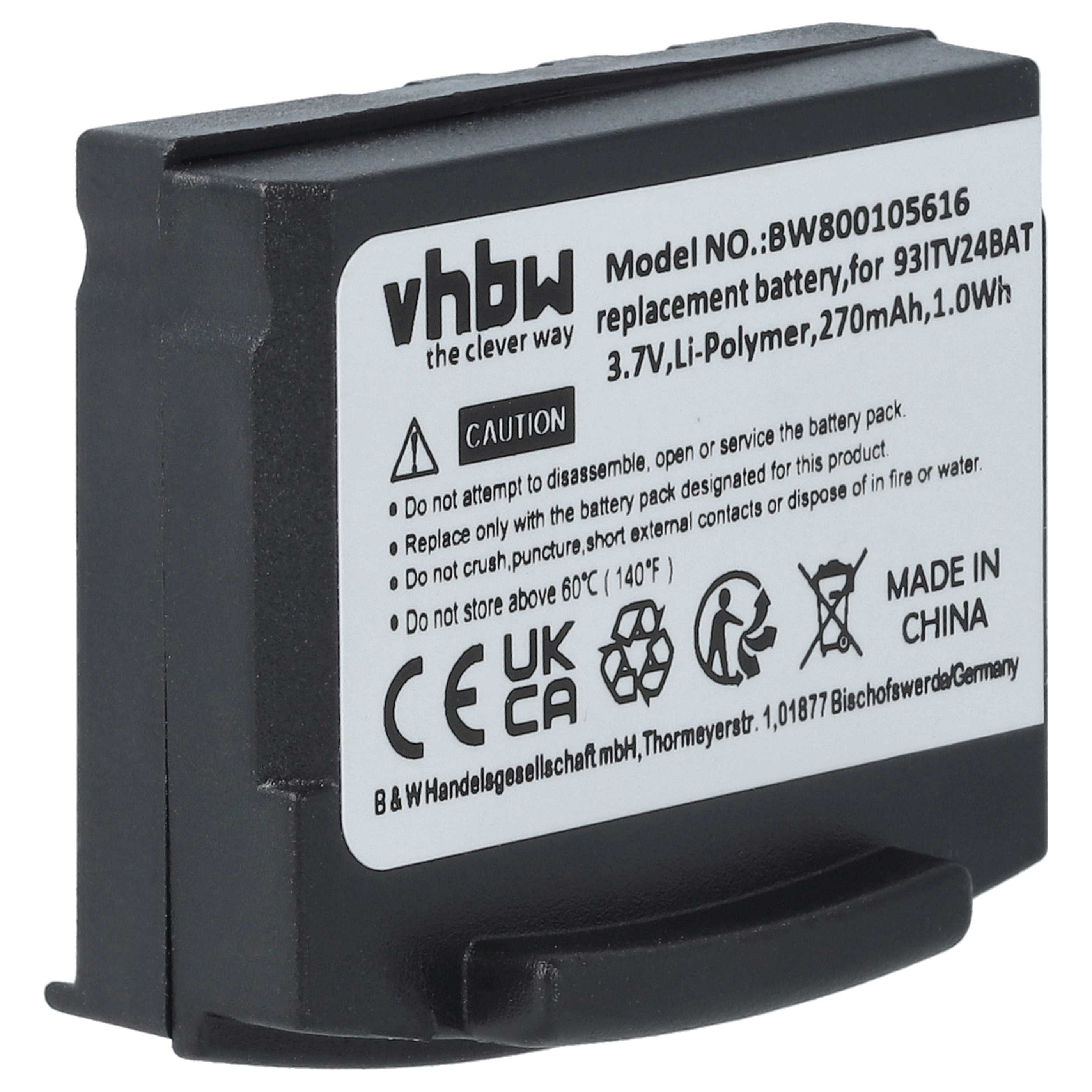 2x Akumulator do słuchawek bezprzewodowych zamiennik Amplicomms 93ITV24BAT - 270 mAh 3,7 V LiPo