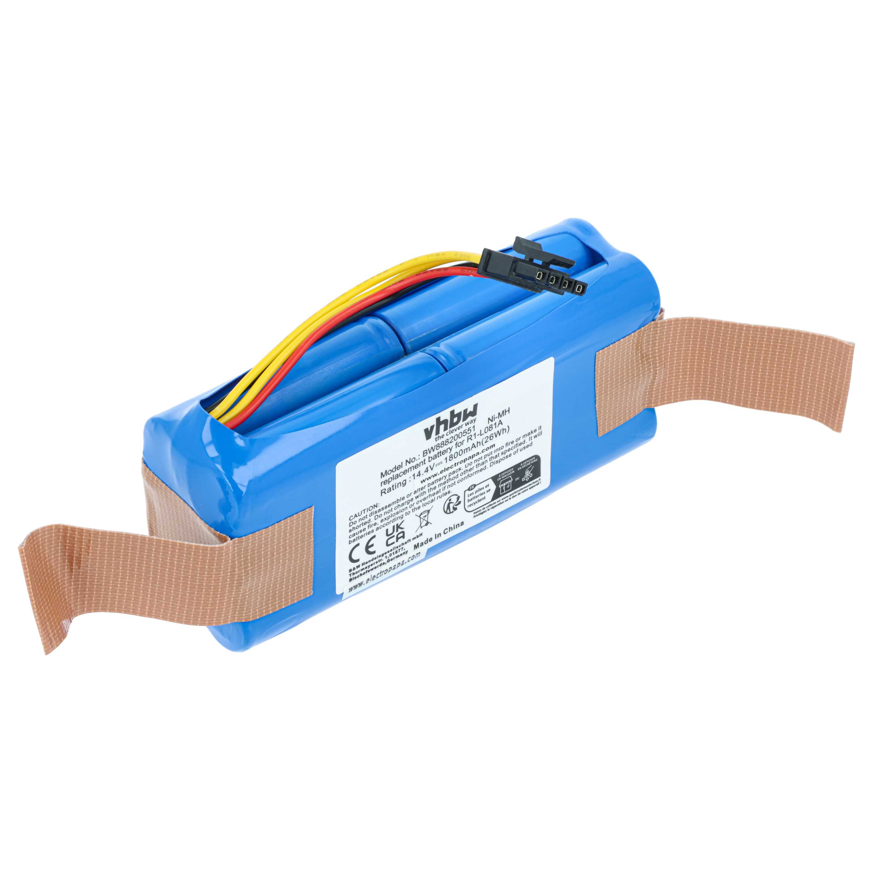 Battery replaces Midea L083b for Midea 1800mAh, 14.4V, NiMH