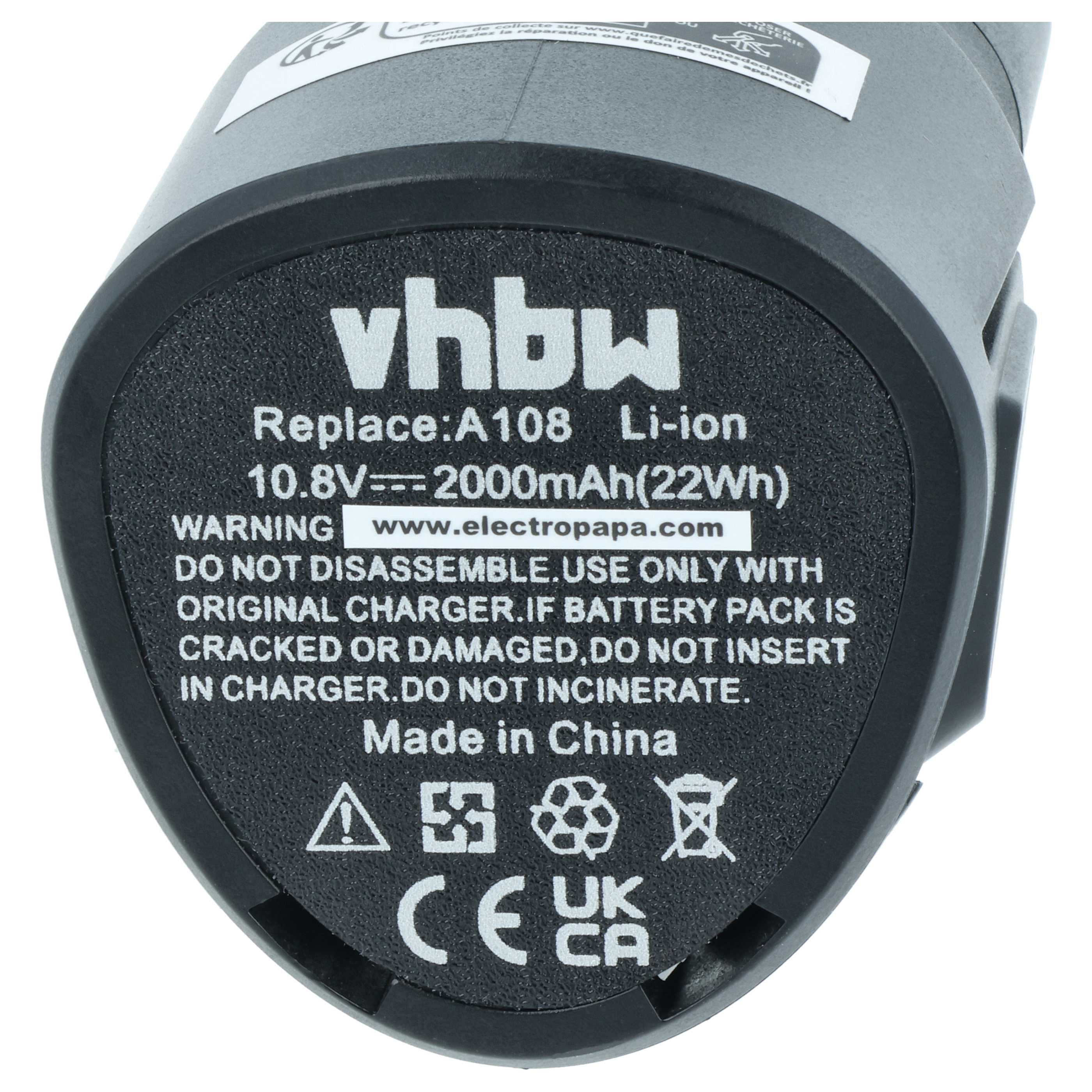 Battery suitable for Kress 108 ALS 2.0 Sst L Electric Power Tool - 2000 mAh, 10.8 V, Li-Ion