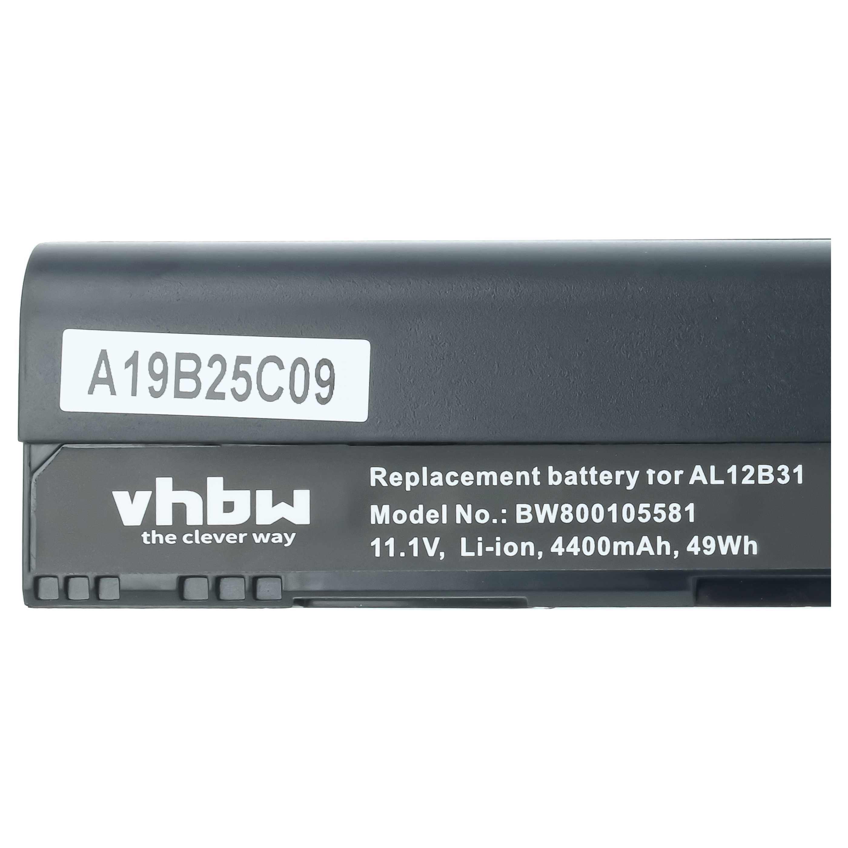Akumulator do laptopa zamiennik Acer AL12B31, AL12B32, 4ICR17/65, AL12B72 - 4400 mAh 11,1 V Li-Ion, czarny