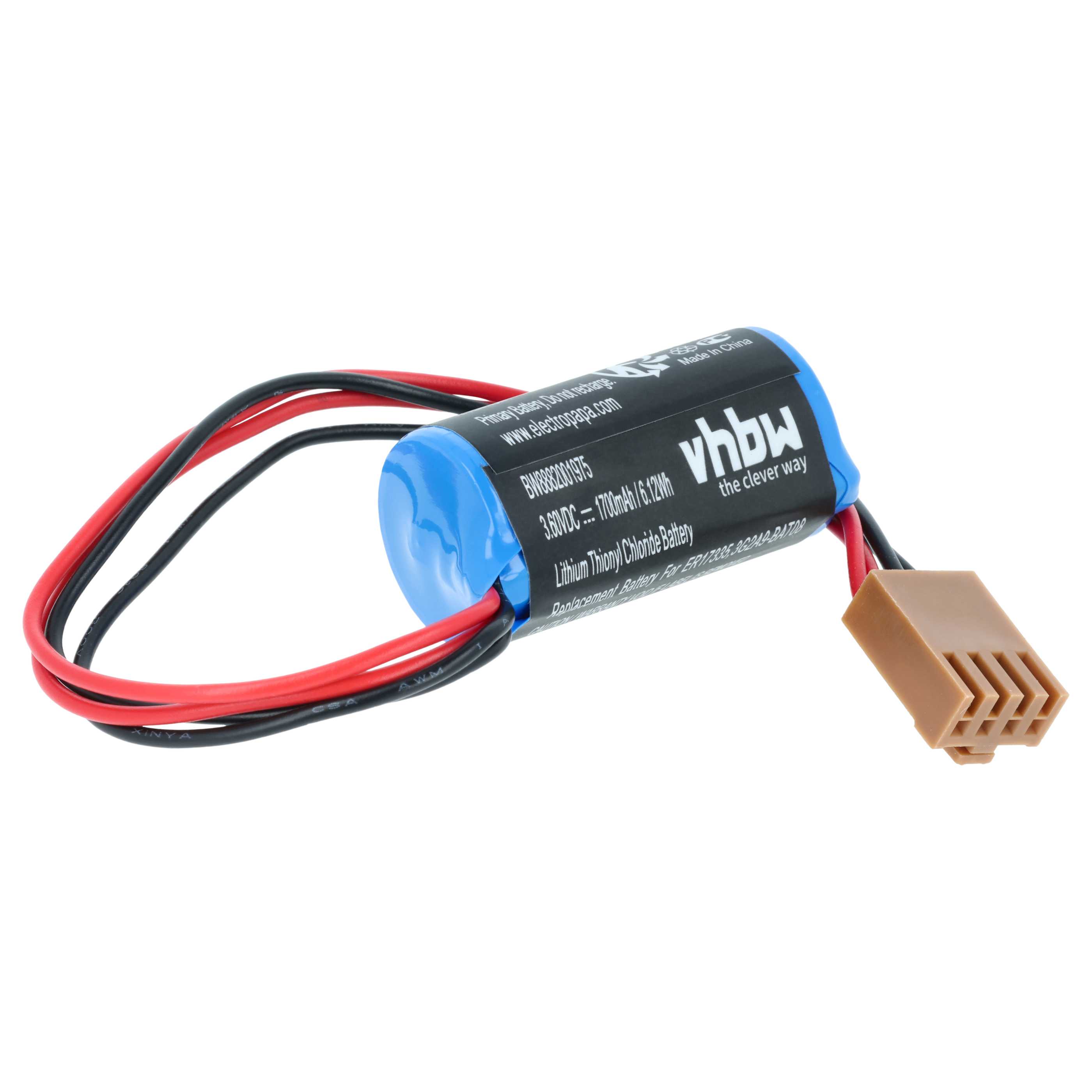 Bateria do PLC programowalnego sterownika zamiennik Omron C500-BAT08, 3G2A9-BAT08 - 1700 mAh 3,6 V Li-SOCl2