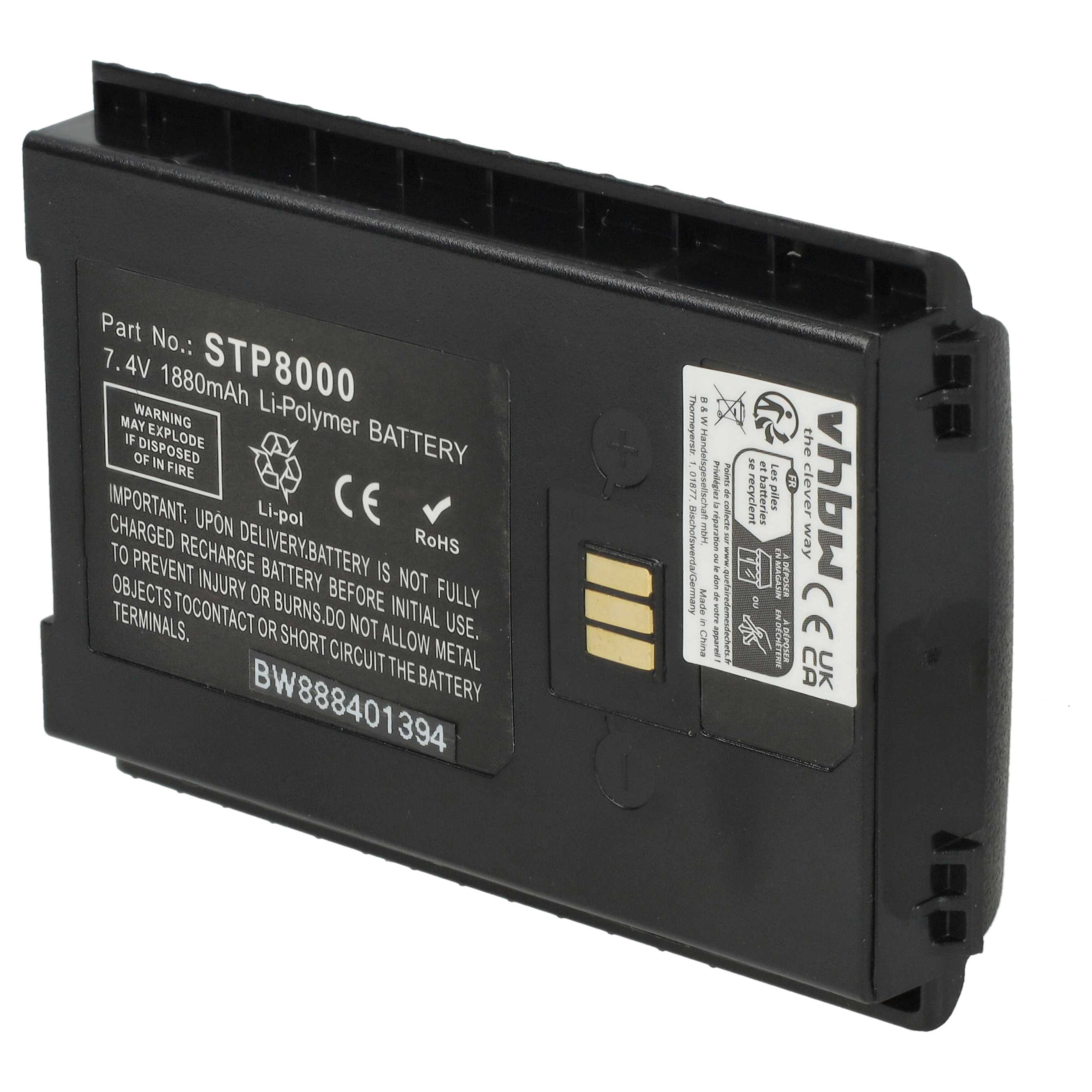 Radio 5x Battery replaces Sepura 300-01174, 300-00635, 300-00631, 300-00634 - 1880 mAh 7.4 V Li-polymer