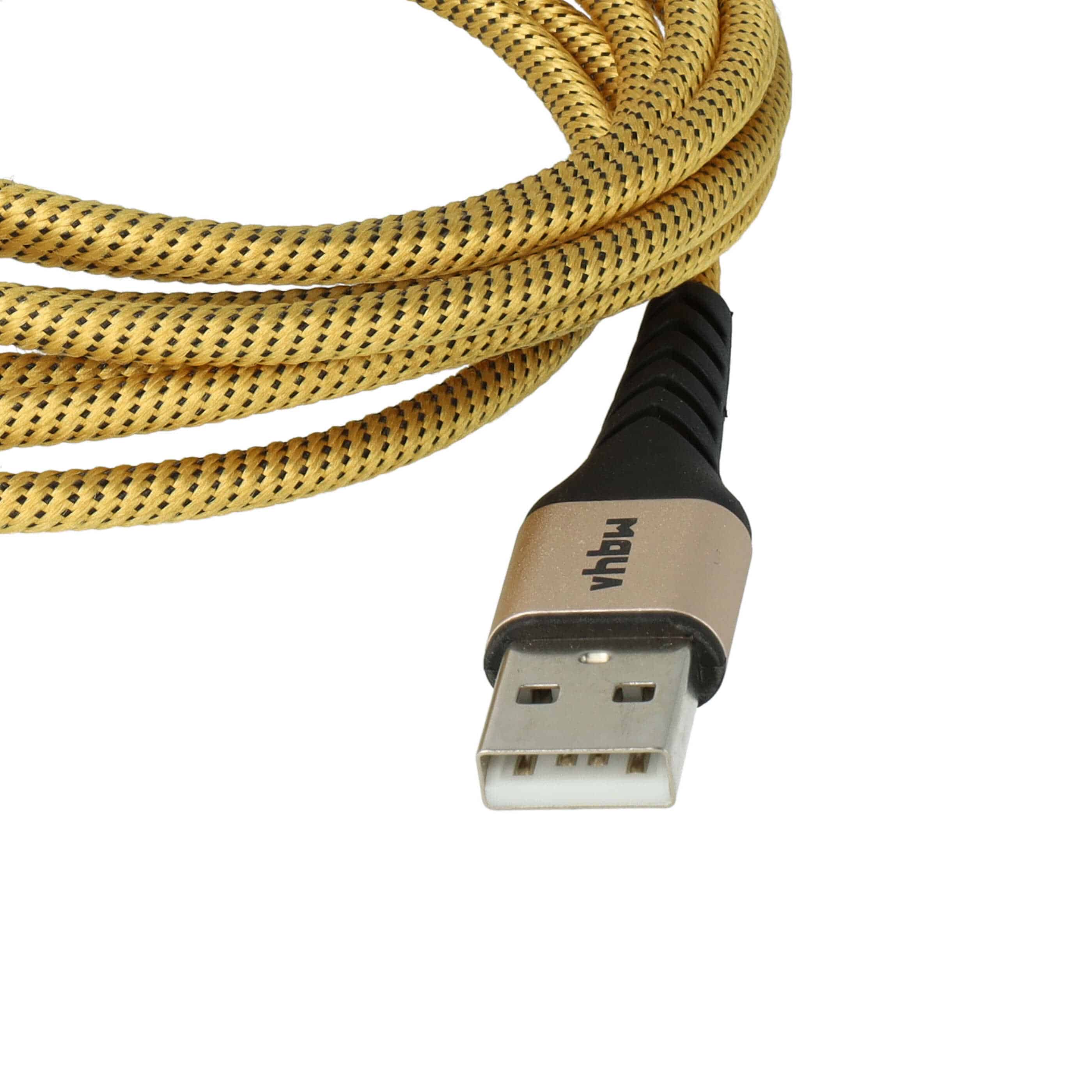 2x Cable Lightning to USB A suitable for 1.Generation iOS Device - yellow/black, 180cm