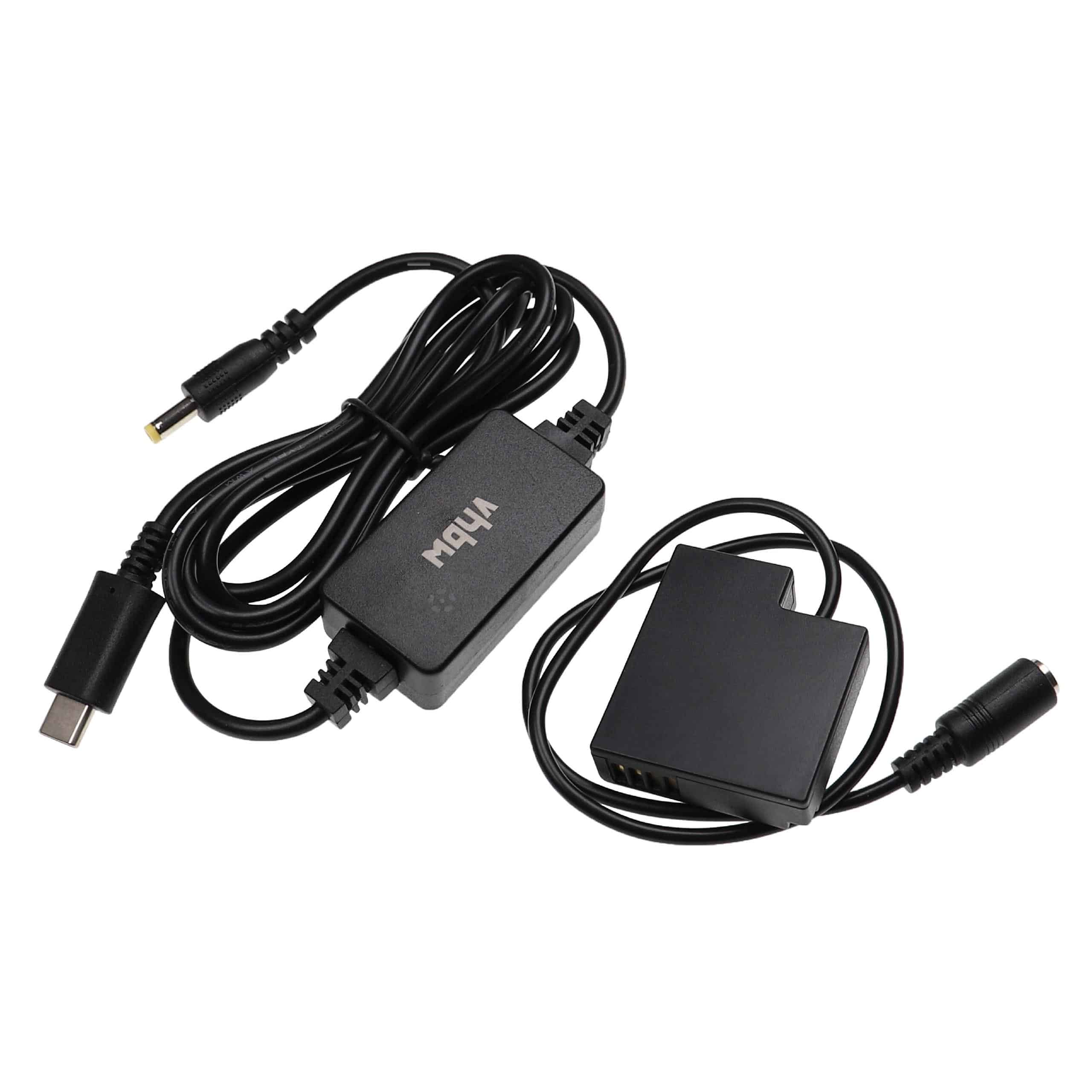 Fuente alimentación USB reemplaza Panasonic DMW-AC8 para cámaras + acoplador CC reemplaza Panasonic DMW-DCC15