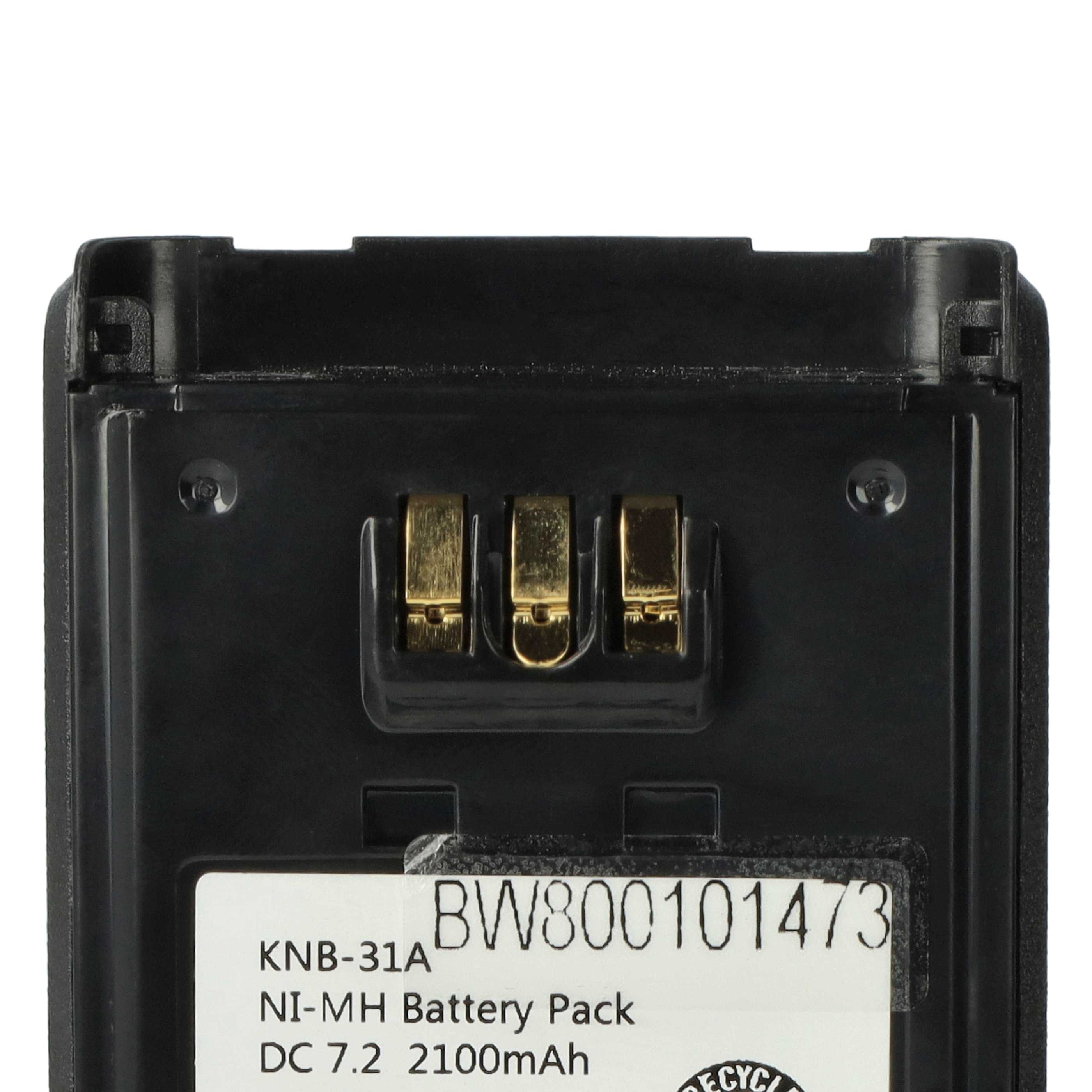 5x Batteria sostituisce Kenwood KNB-41NC, KNB-32N, KNB-31A, KNB-33L per dispositivo radio - 2100mAh 7,2V NiMH
