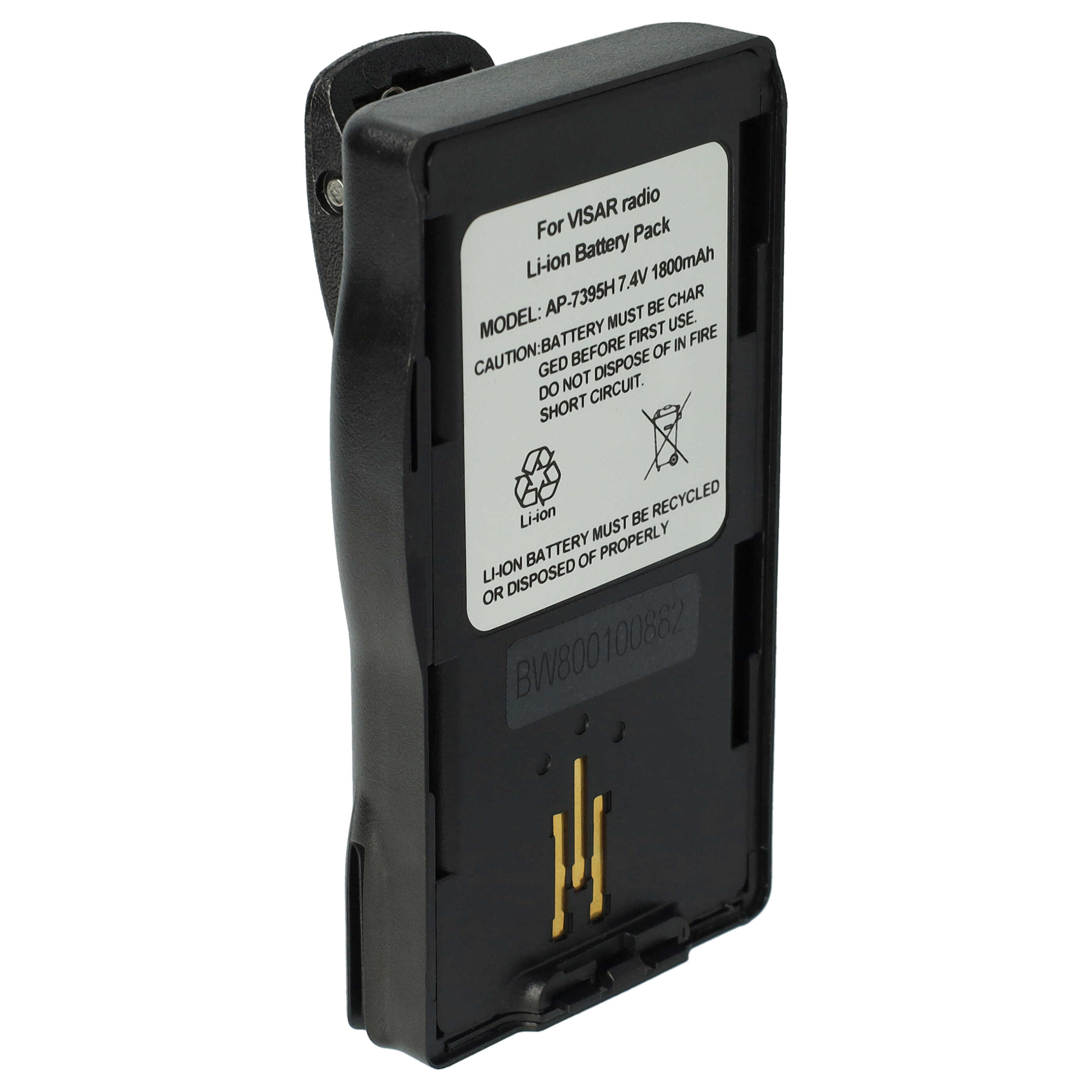 Batterie remplace Motorola NTN7396, NTN7395, NTN7394 pour radio talkie-walkie - 1800mAh 7,5V NiMH