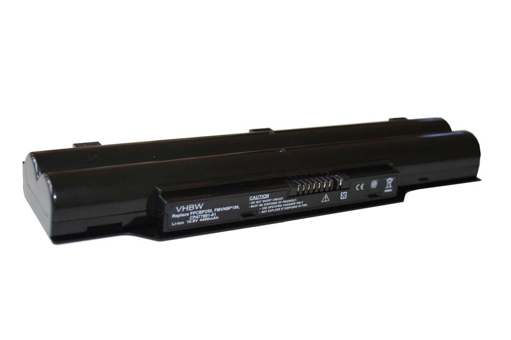 Batterie remplace Fujitsu Siemens CP477891-01 pour ordinateur portable - 4400mAh 11,1V Li-ion, noir