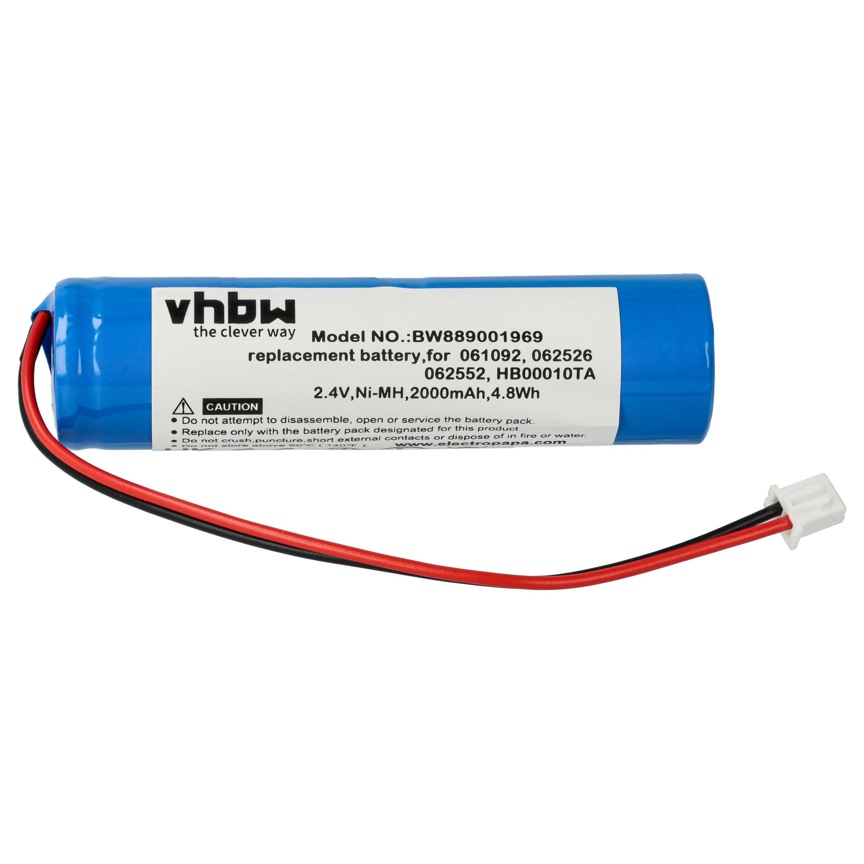 Fluchtweg-Akku (5 Stück) als Ersatz für Legrand 062552, 062526, 805809, 061092 für Legrand - 2000mAh 2,4V NiMH