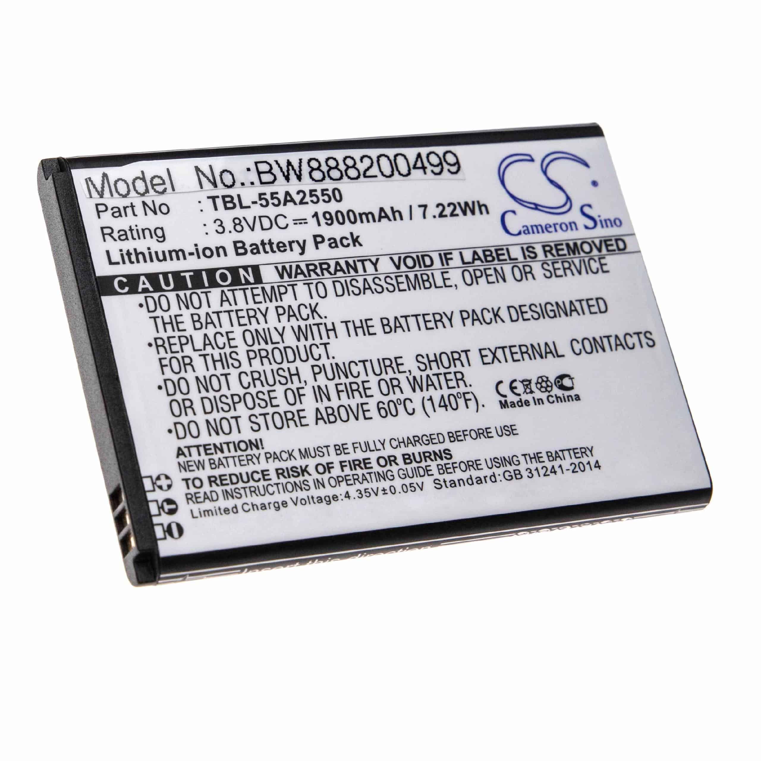 Mobile Router Battery Replacement for TP-Link TBL-55A2550 - 1900mAh 3.8V Li-Ion