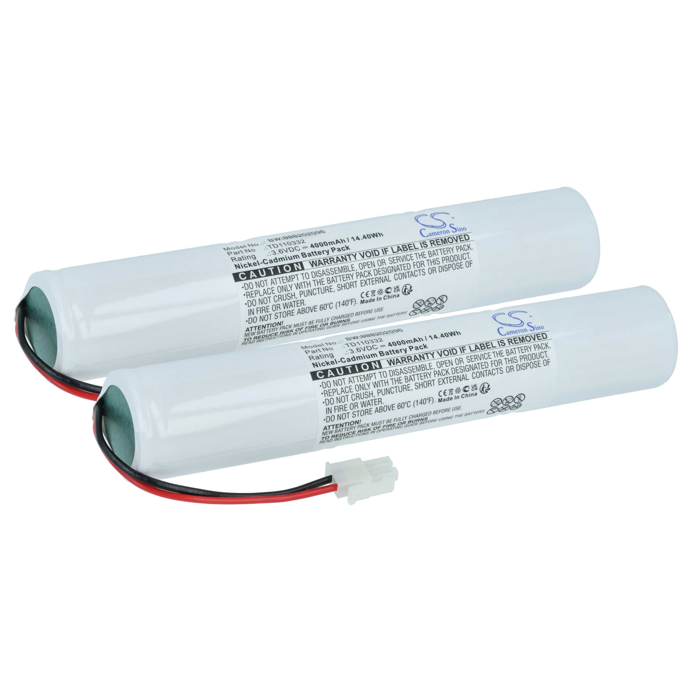 Emergency Light 2x Battery replaces Schneider 329056000, TD110332 - 4000 mAh 3.6 V NiCd