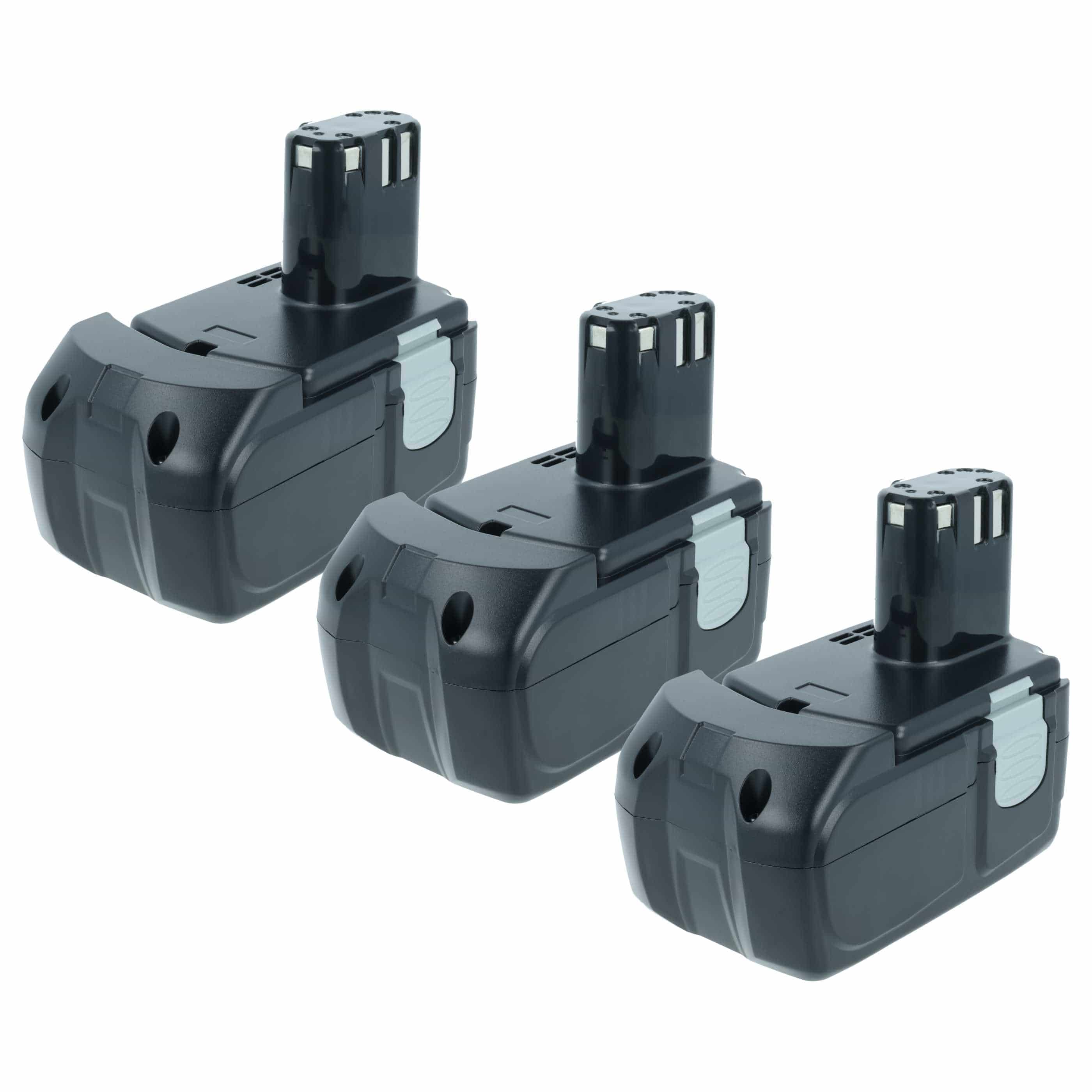 3x Battery replaces Hitachi BCC 1815, BCH 1820, EB 1814SL, EB 1812S Electric Power Tool - 1500 mAh, 18 V, NiMH