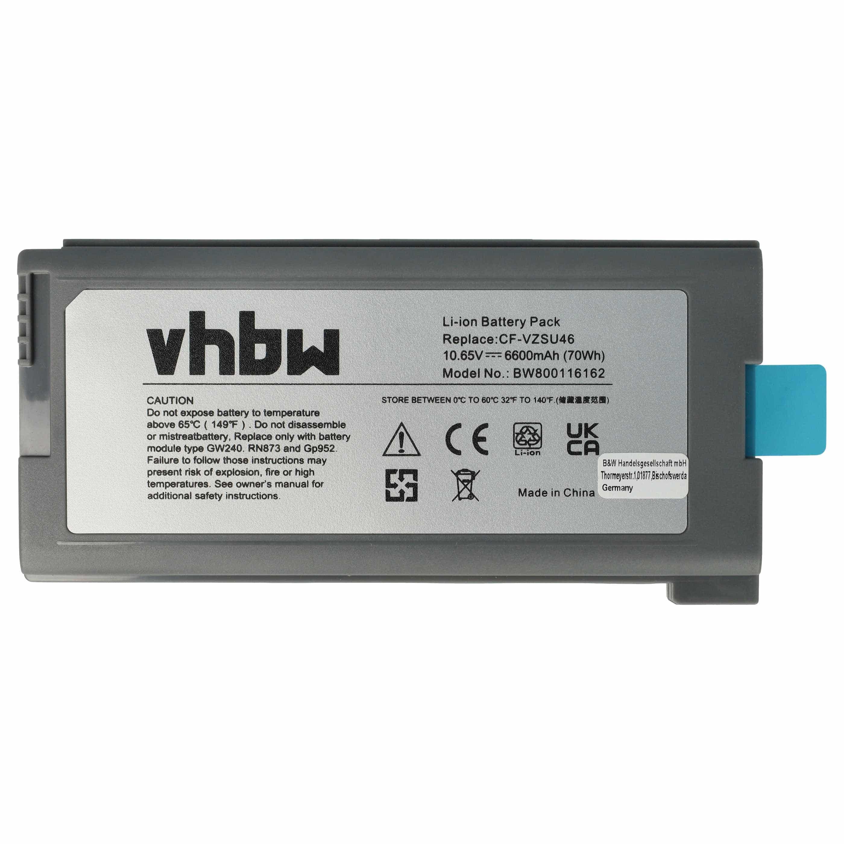 Akumulator do laptopa zamiennik Panasonic CF-VZSU1430U, CF-VZSU46, CF-VZSU46AU - 6600 mAh 10,65 V Li-Ion