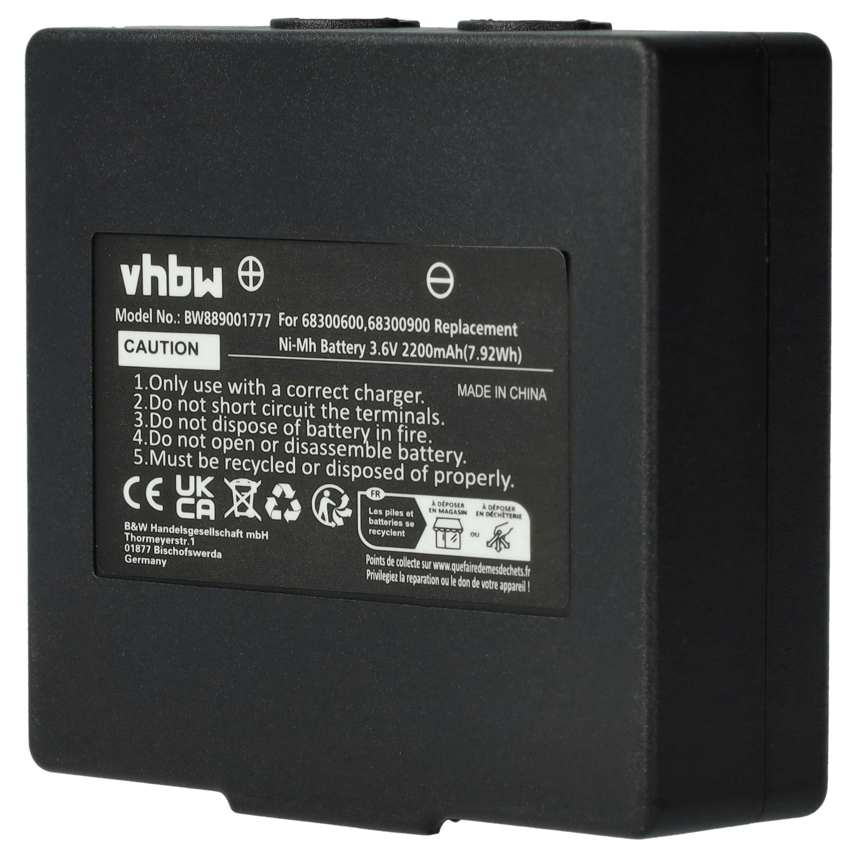 Batterie (2 pièces) remplace Abitron KH68300990, EX2-22 - 2200mAh 3,6V NiMH