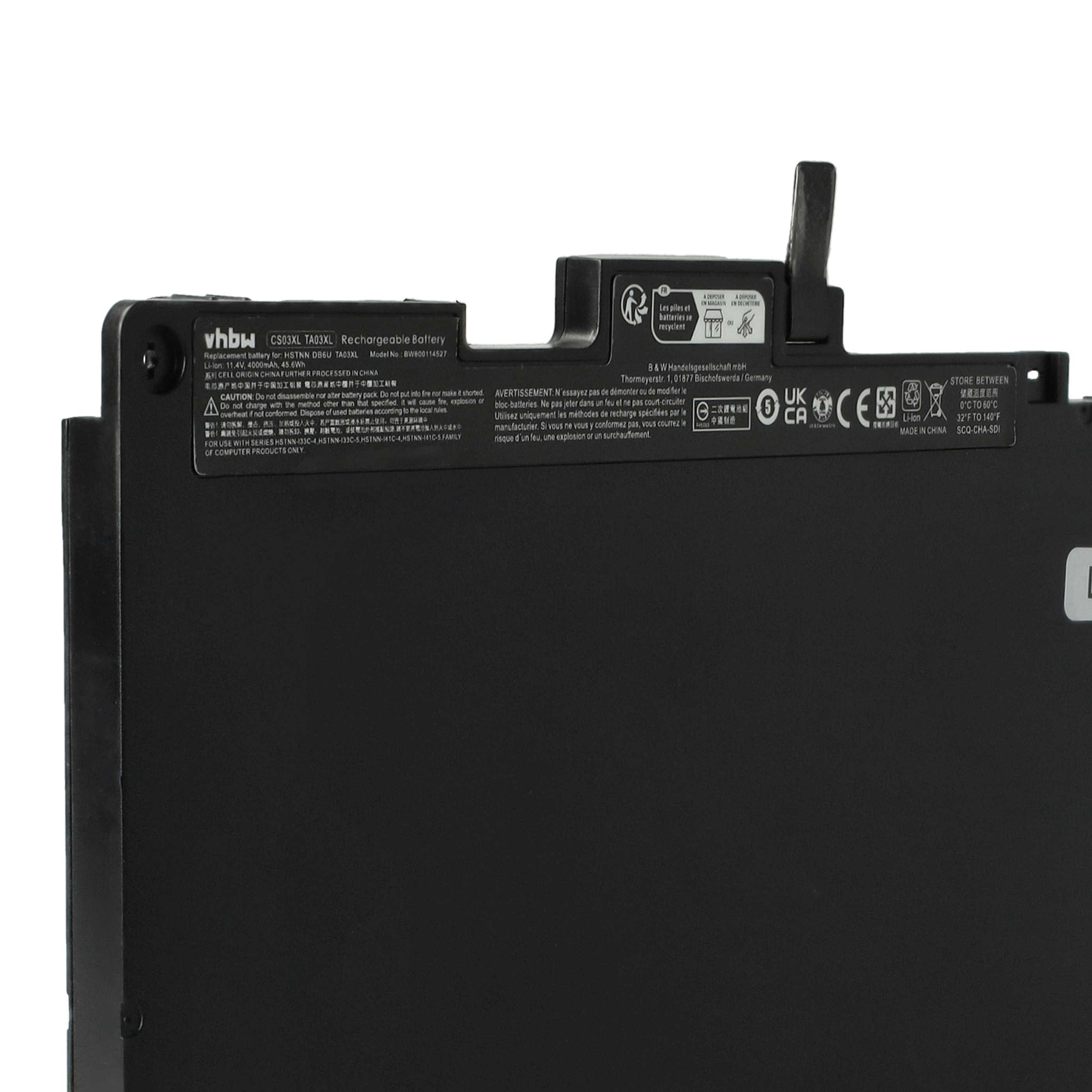 Batería reemplaza HP 854047-141, 800513-001, 800231-141 para notebook HP - 4000 mAh 11,4 V Li-poli negro