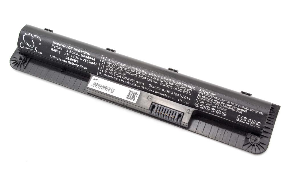 Notebook Battery Replacement for HP 796930-121, 796930-421, 796930-141 - 2600mAh 11.1V Li-Ion, black